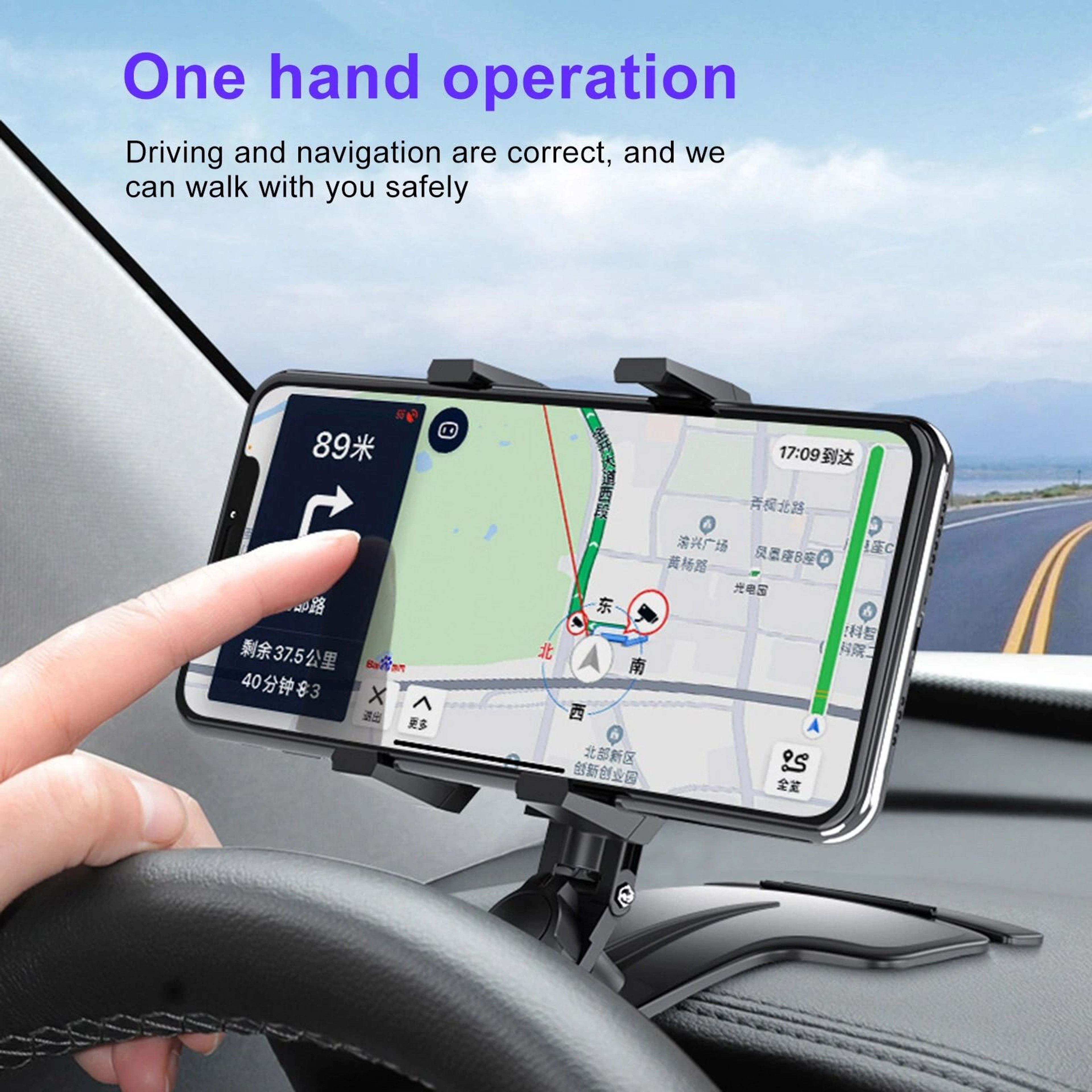Rotating Car Dashboard Phone Holder With Parking Number Display 1