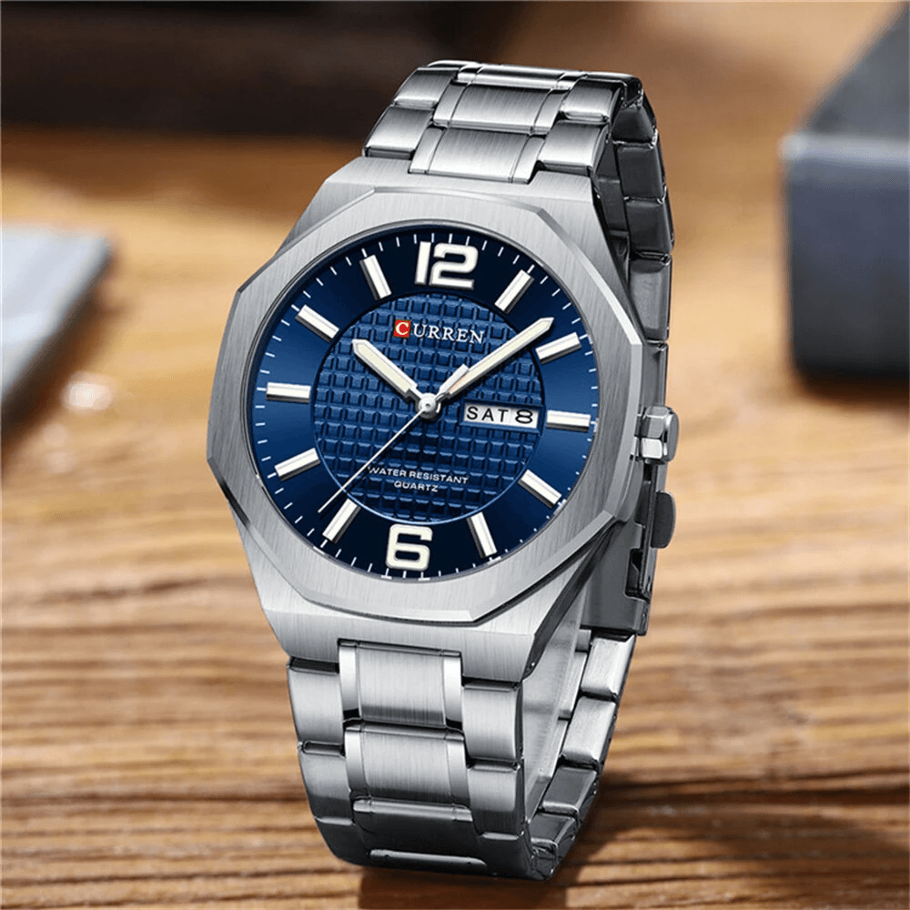 Classic Mens Stainless Steel Quartz Watch With Calendar And Water Resistance 3