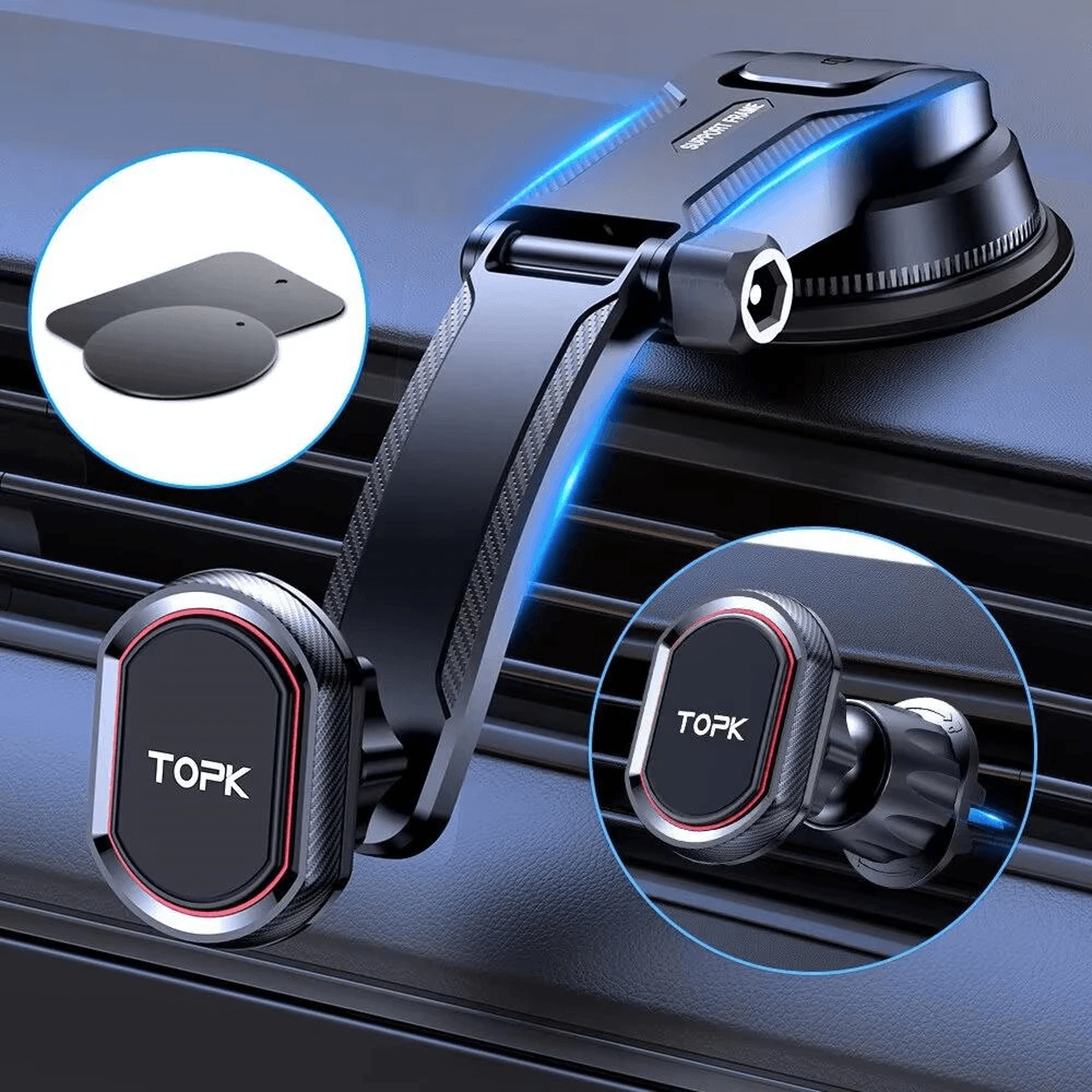 Magnetic Car Phone Holder With Degree Adjustable Air Vent Mount 0