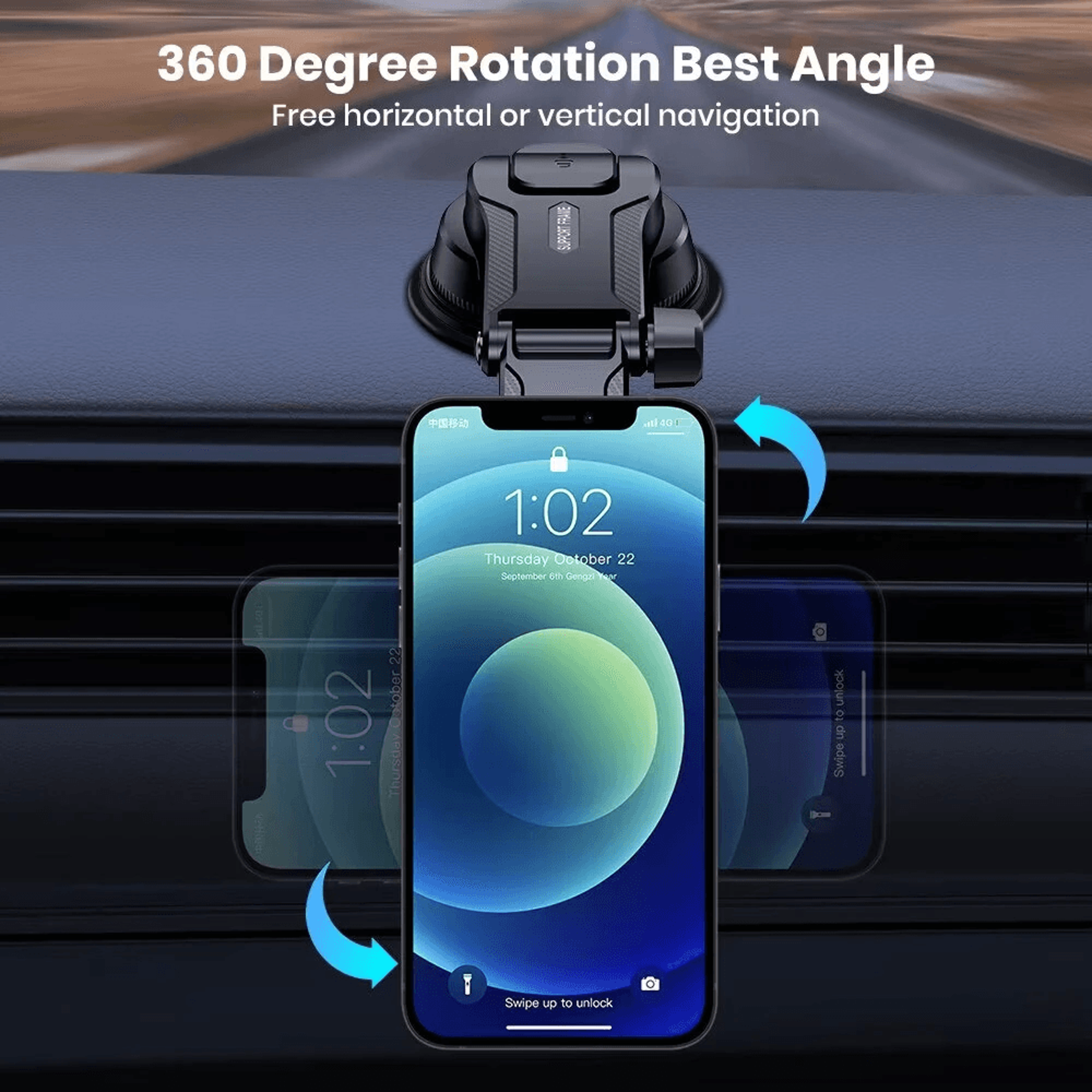 Magnetic Car Phone Holder With Degree Adjustable Air Vent Mount 3