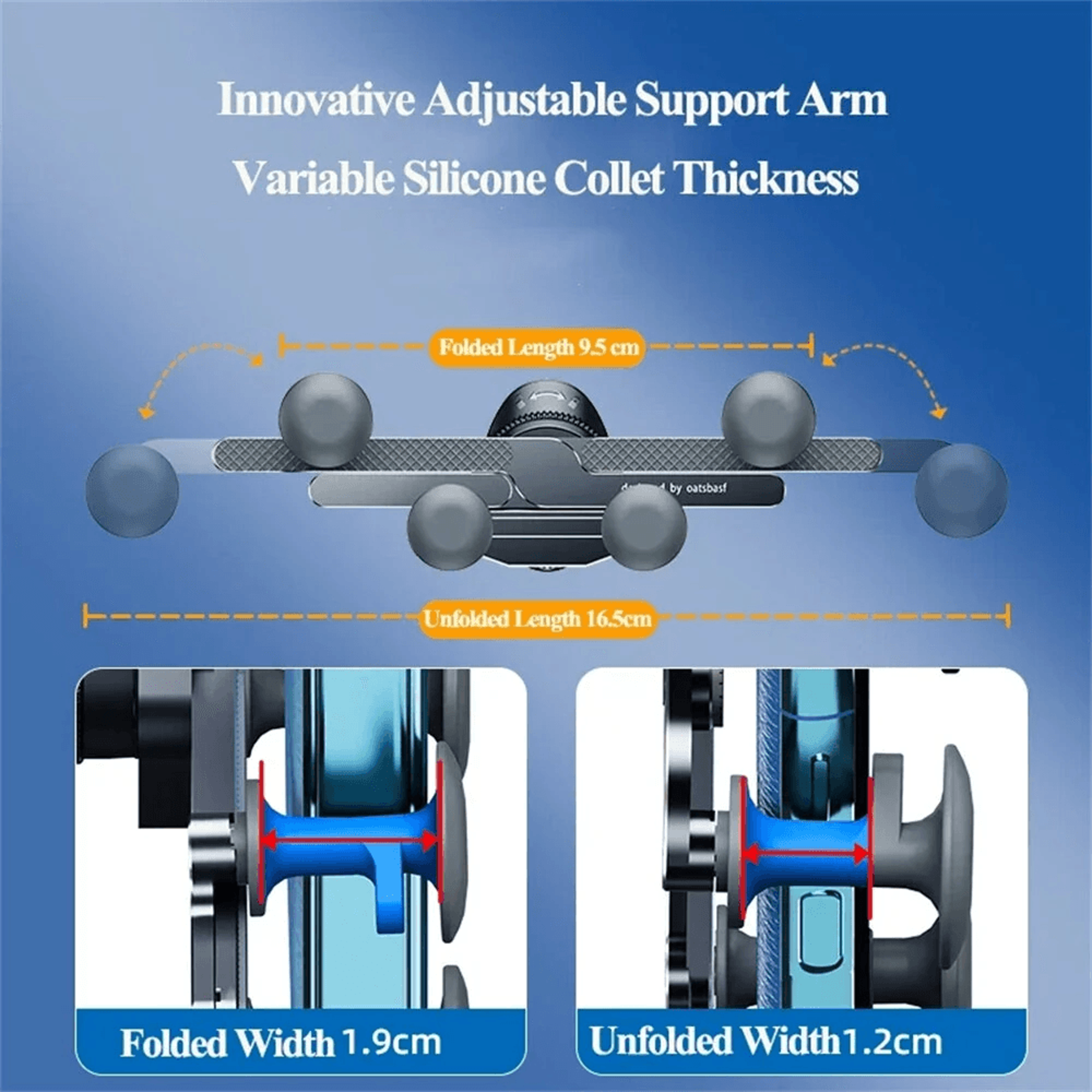Universal Rotating Car Phone Holder Foldable Air Vent Mount 4