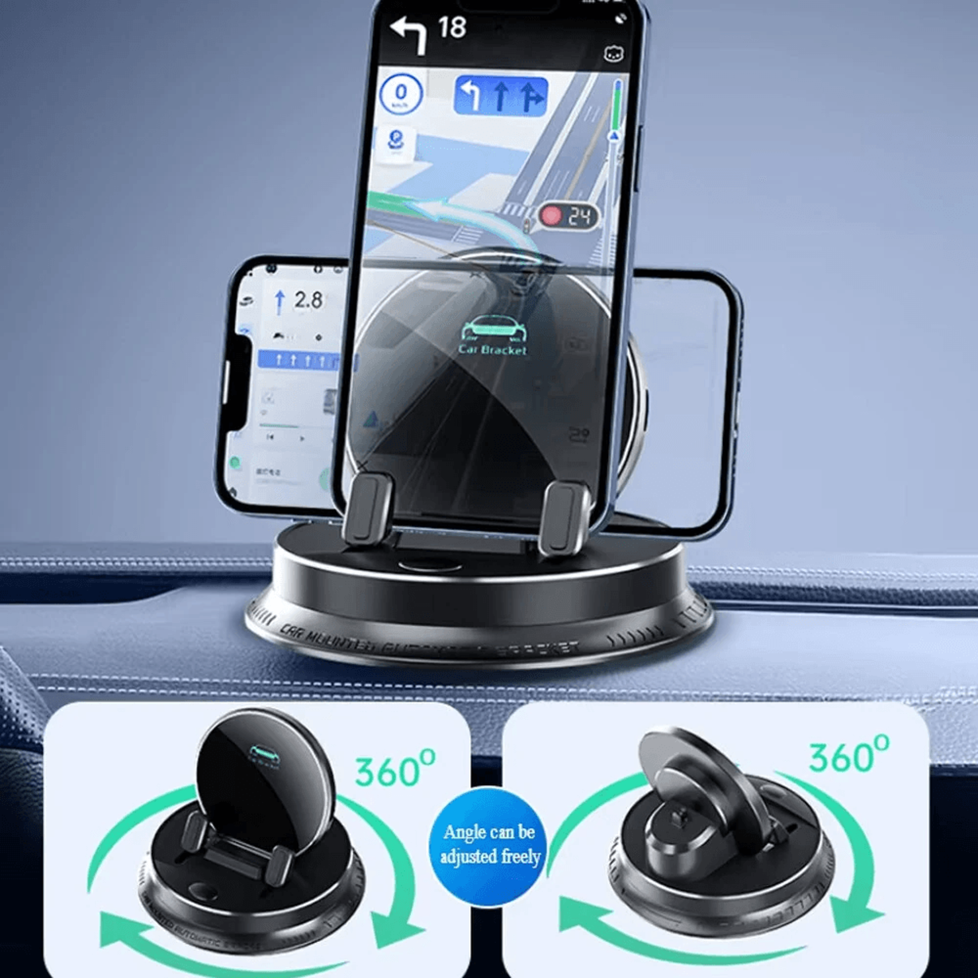 Smart Wireless Charging Car Phone Holder With Auto Lock And Rotation 4