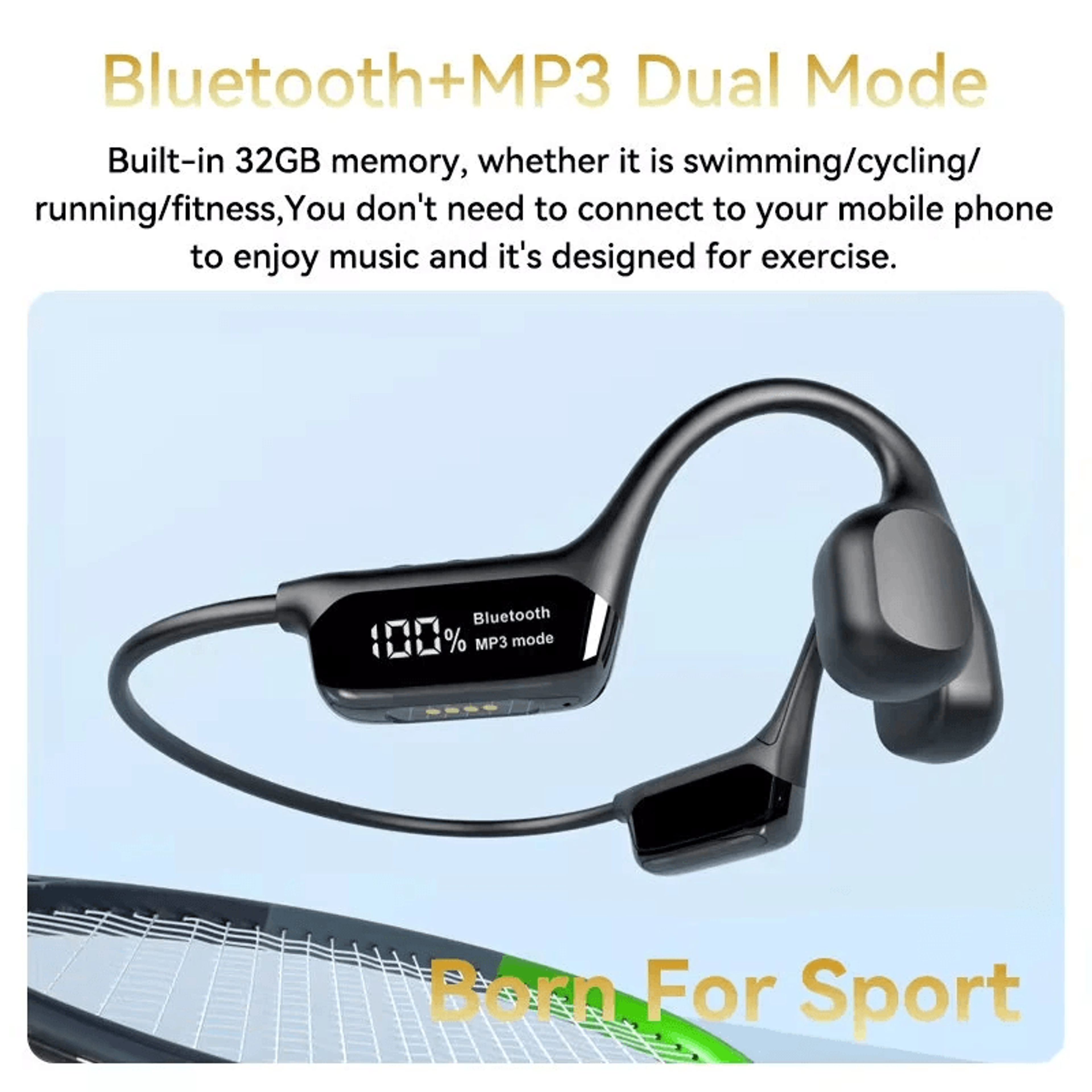 Bone Conduction Headphones With Waterproof Bluetooth 1