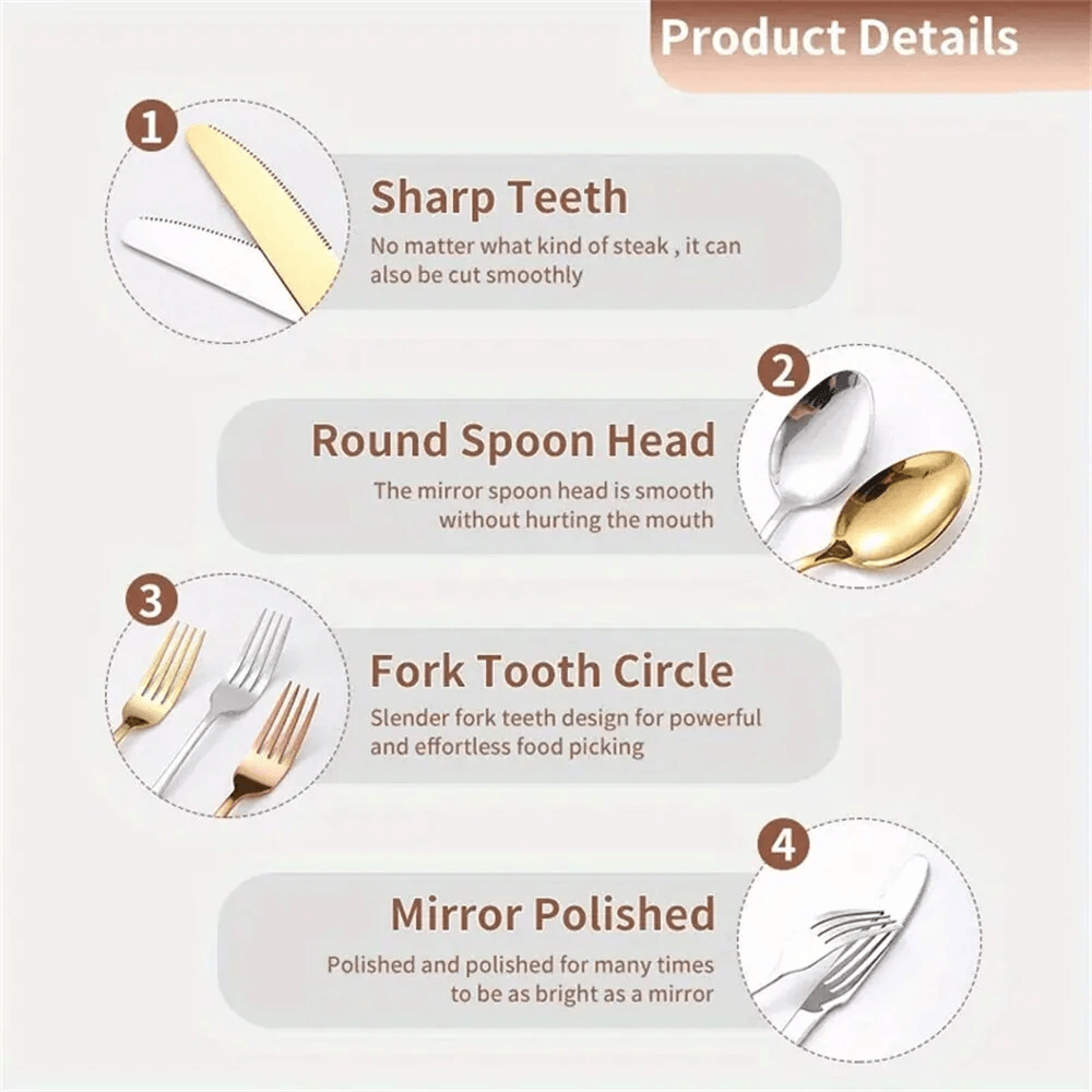 Stainless Steel Camping Flatware Set Portable Outdoor Dining Kit 4