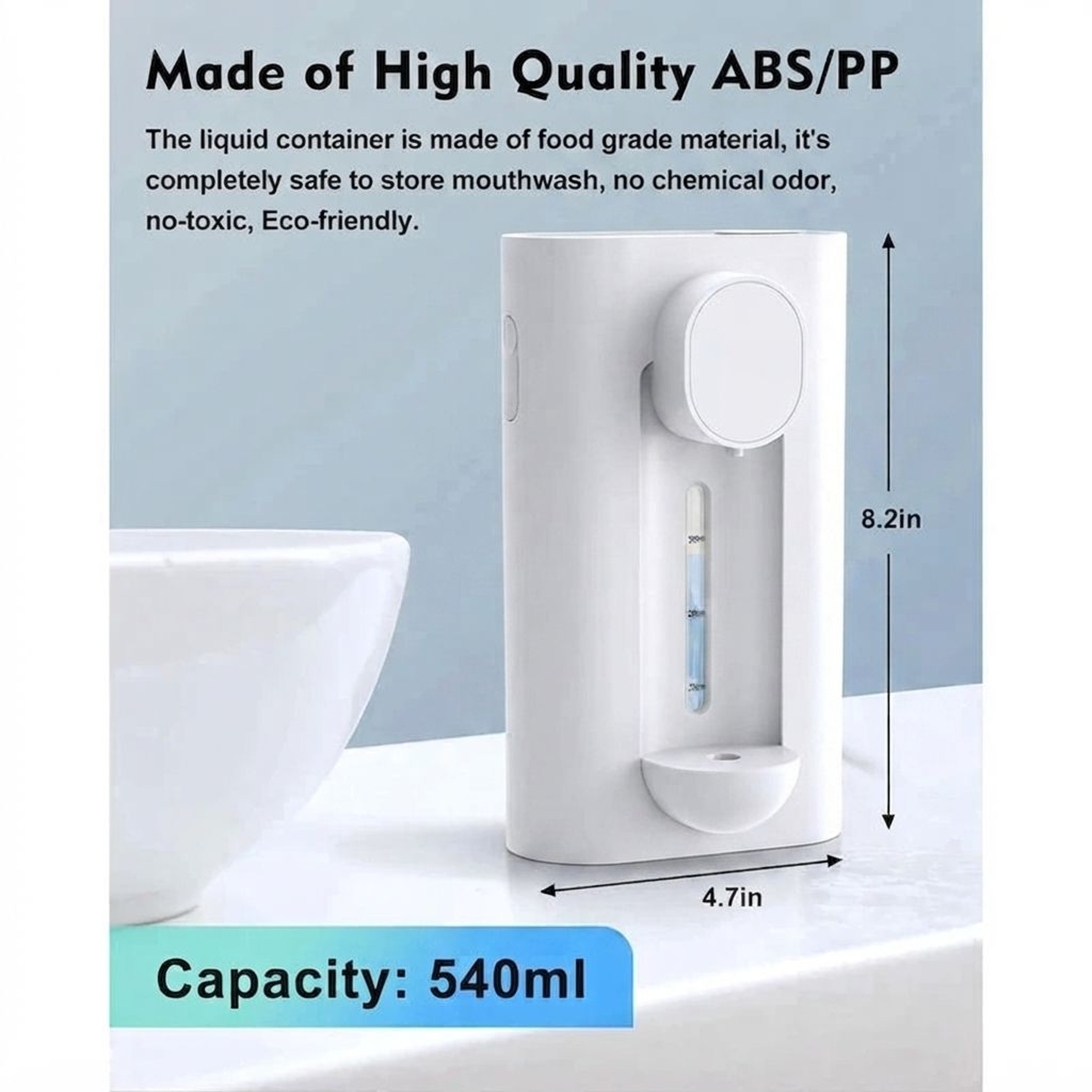 Smart Automatic Mouthwash Dispenser With Touchless Sensor And Magnetic Cups 3