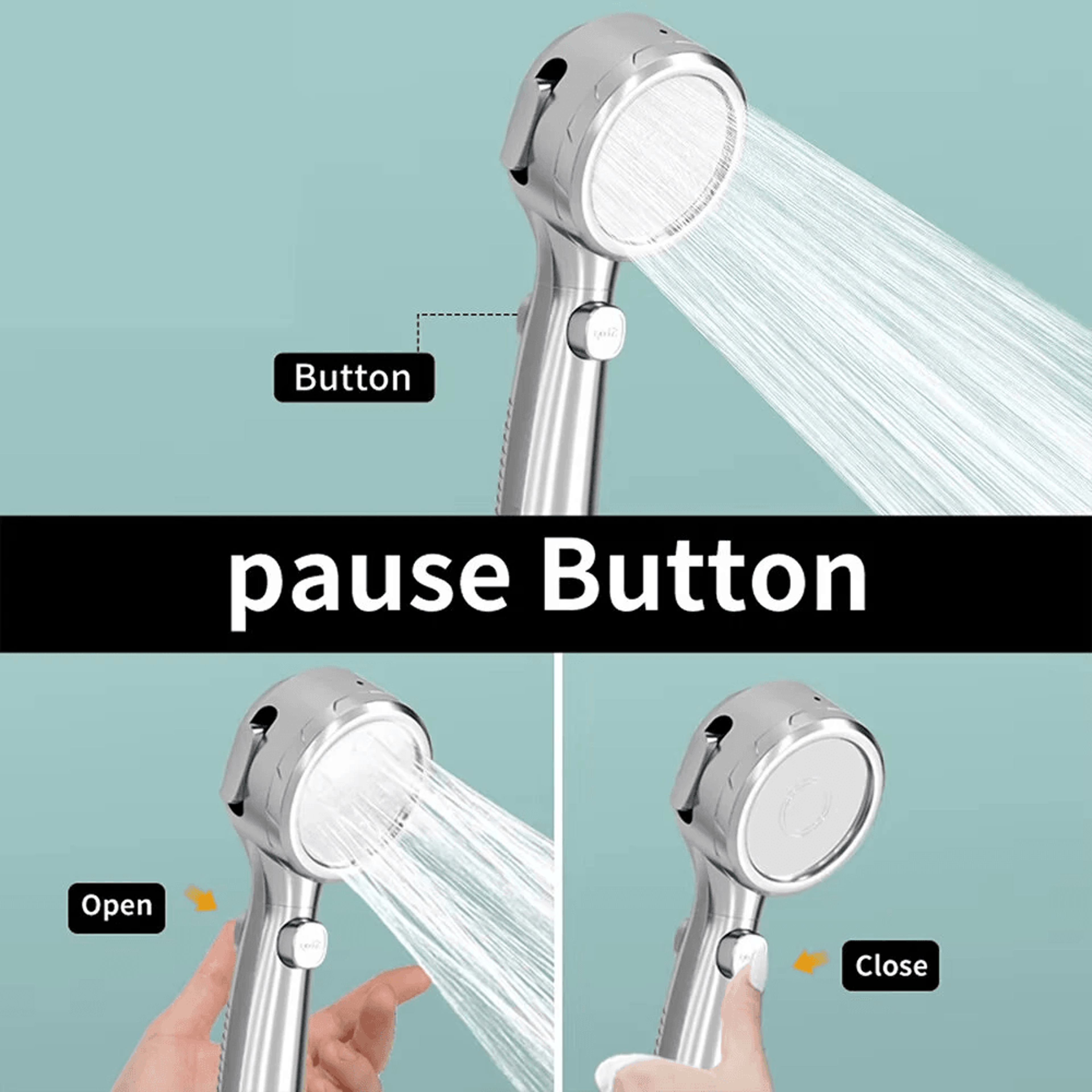 Smart High Pressure Handheld Shower Head With LED Temperature Display And Spray Modes 6