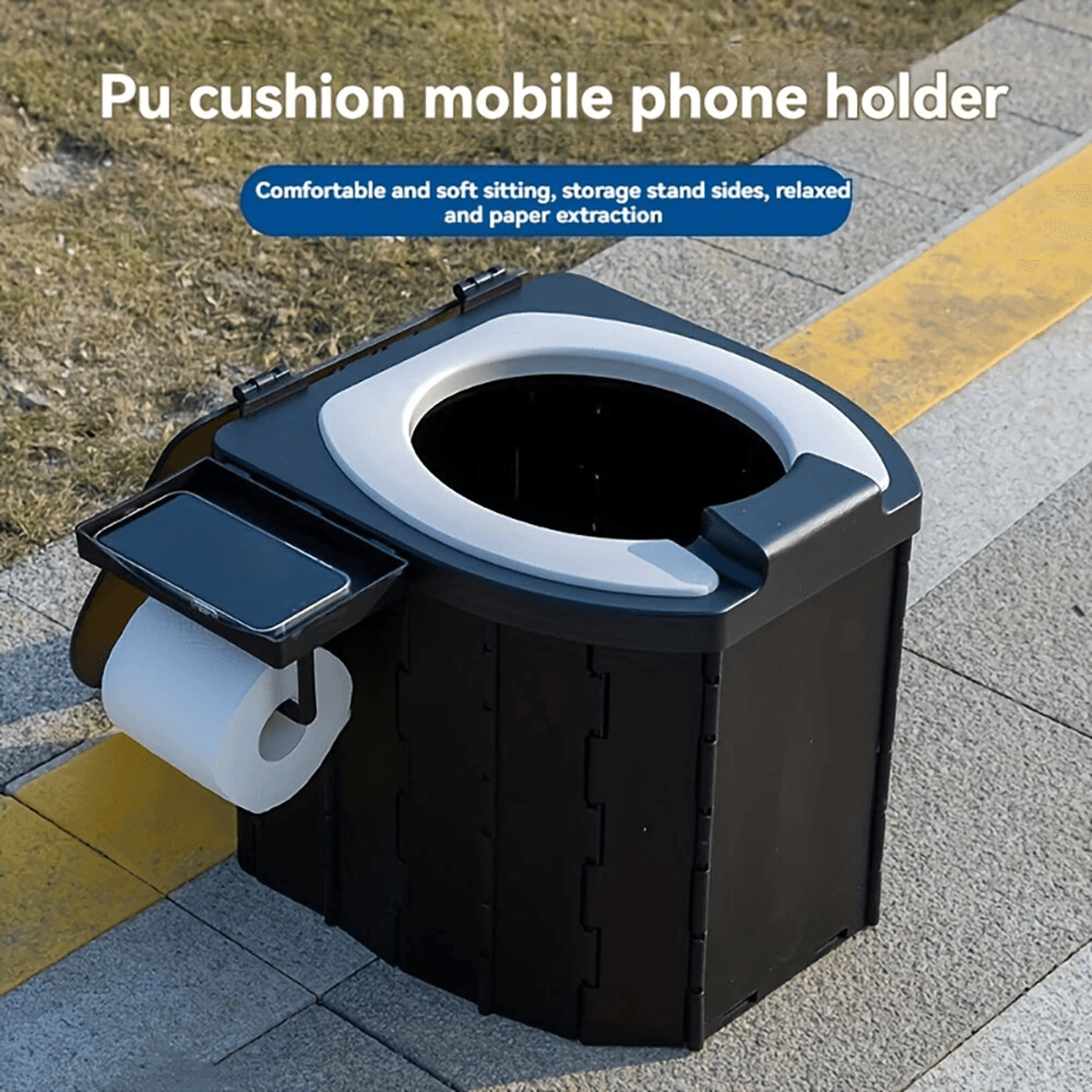 Comfort Fold Portable Camping Toilet With PU Seat And Cover 1
