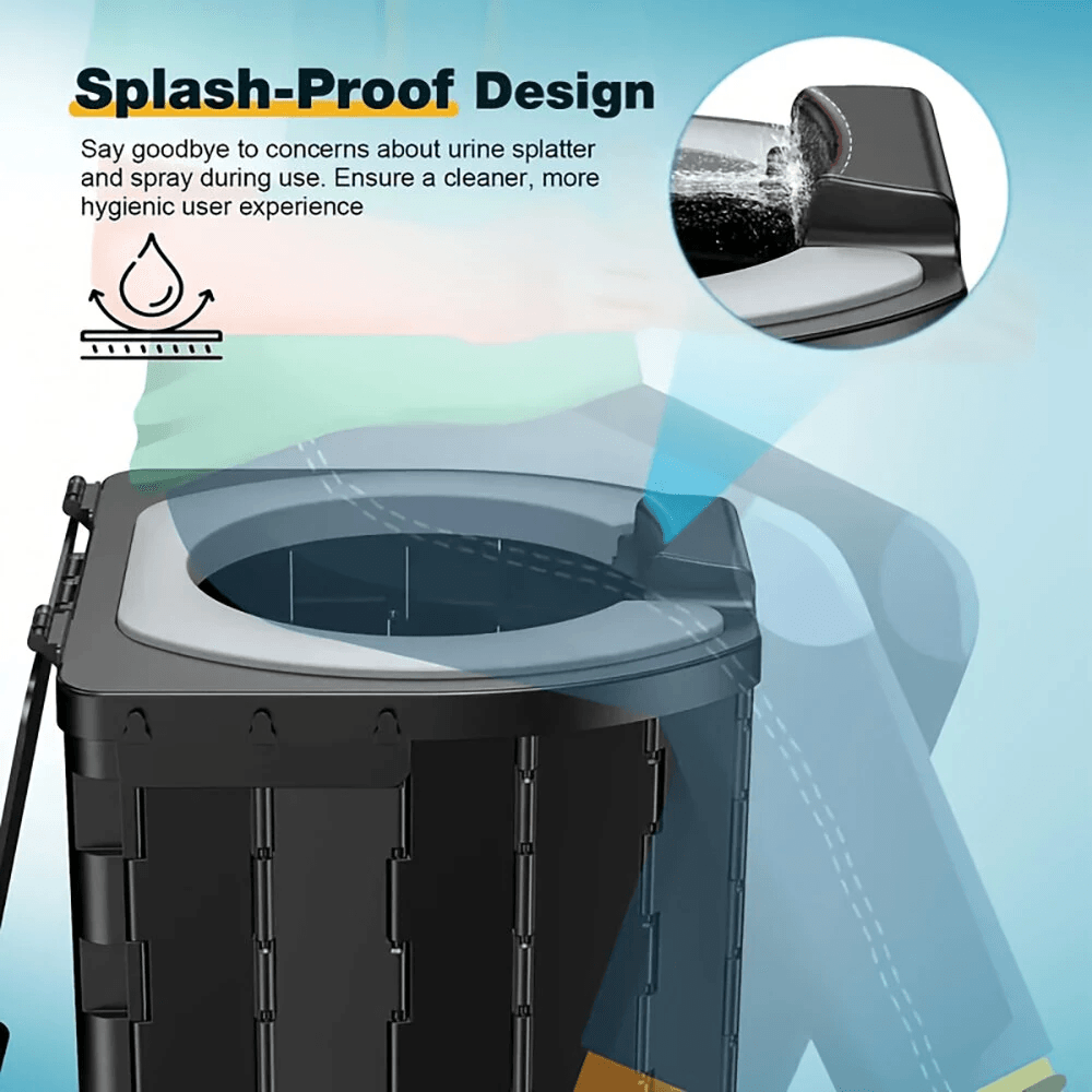 Comfort Fold Portable Camping Toilet With PU Seat And Cover 7