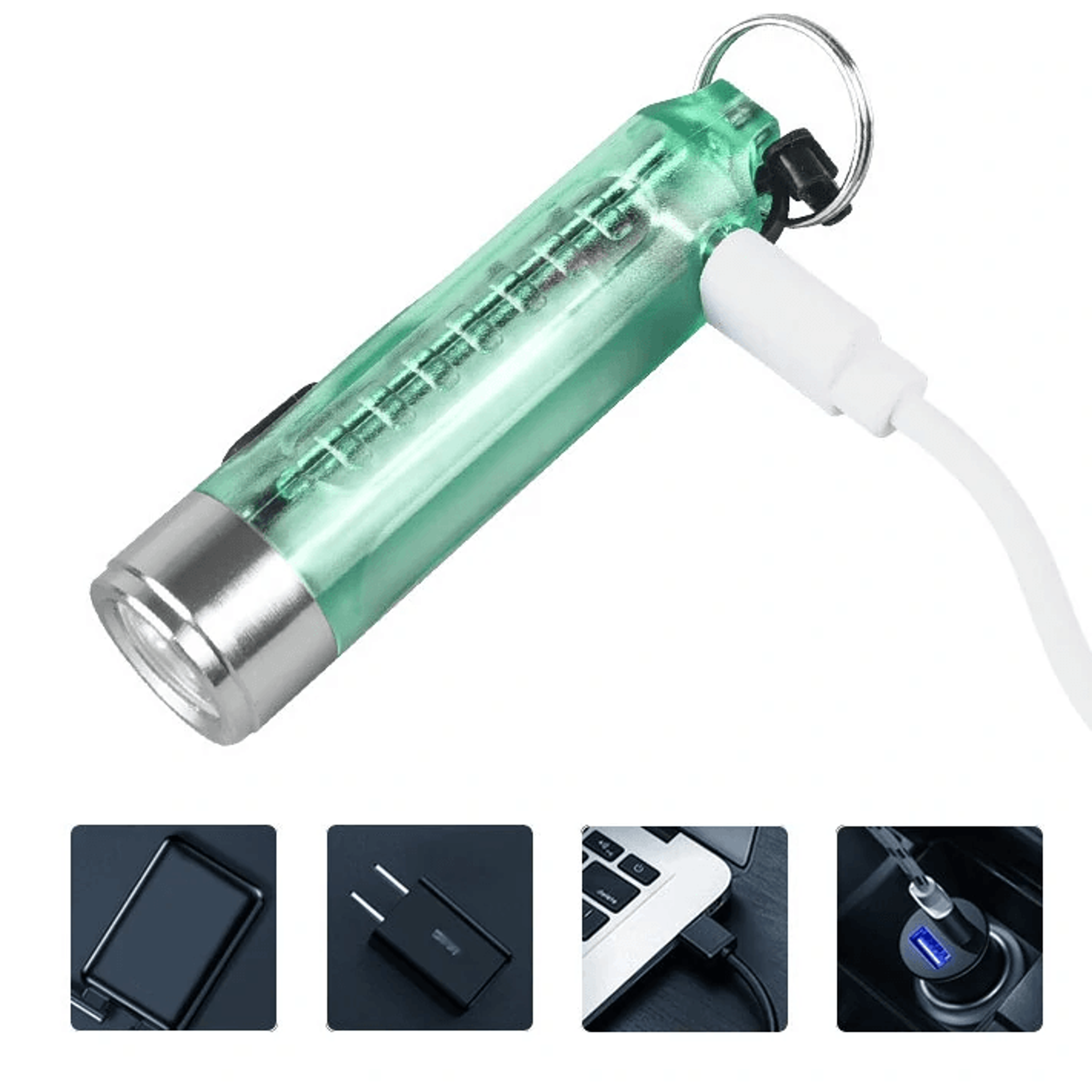 Rechargeable Keychain Flashlight With Multi Light Side Lamp 3