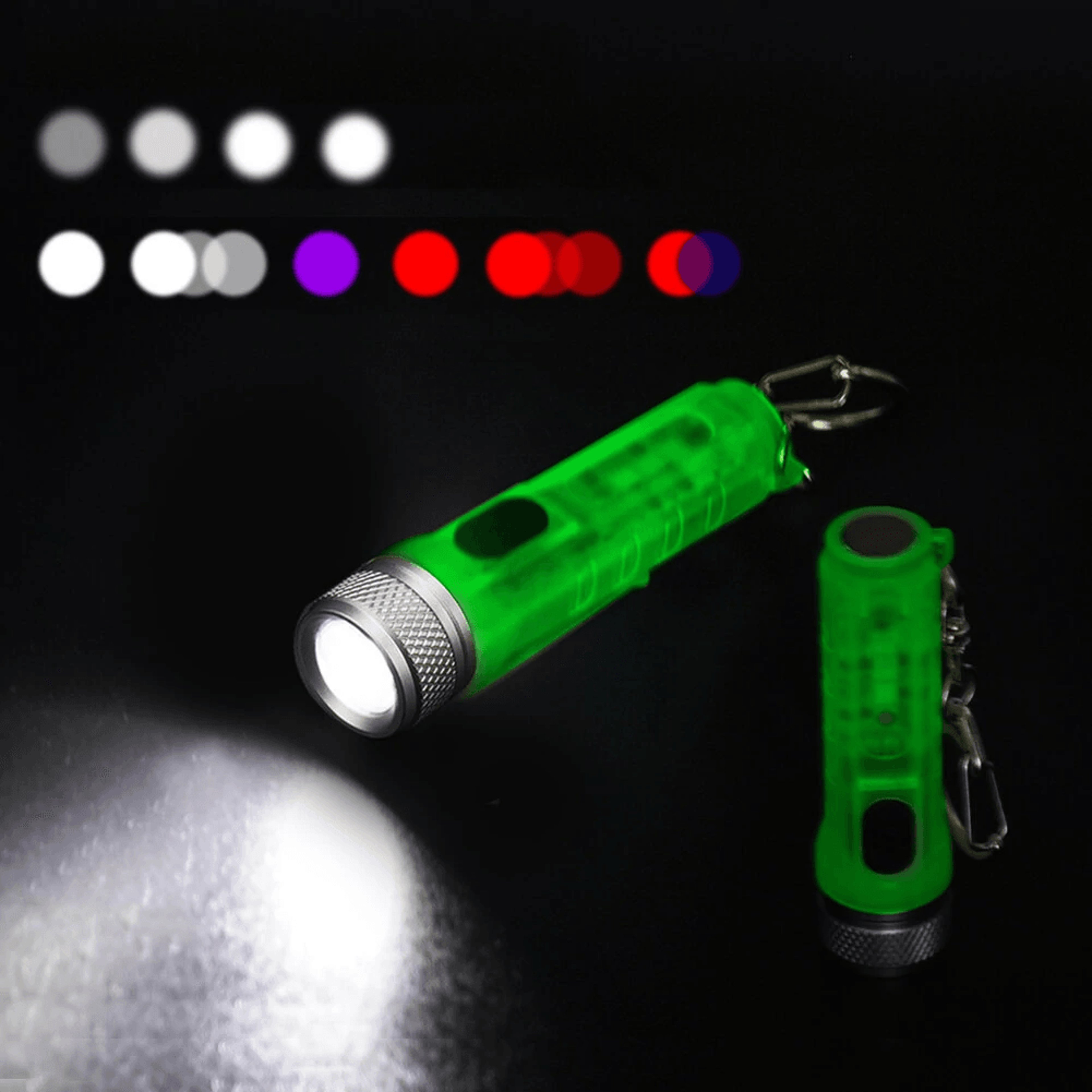 Rechargeable EDC Keychain Flashlight With UV RGB Light And Magnetic Tail 4