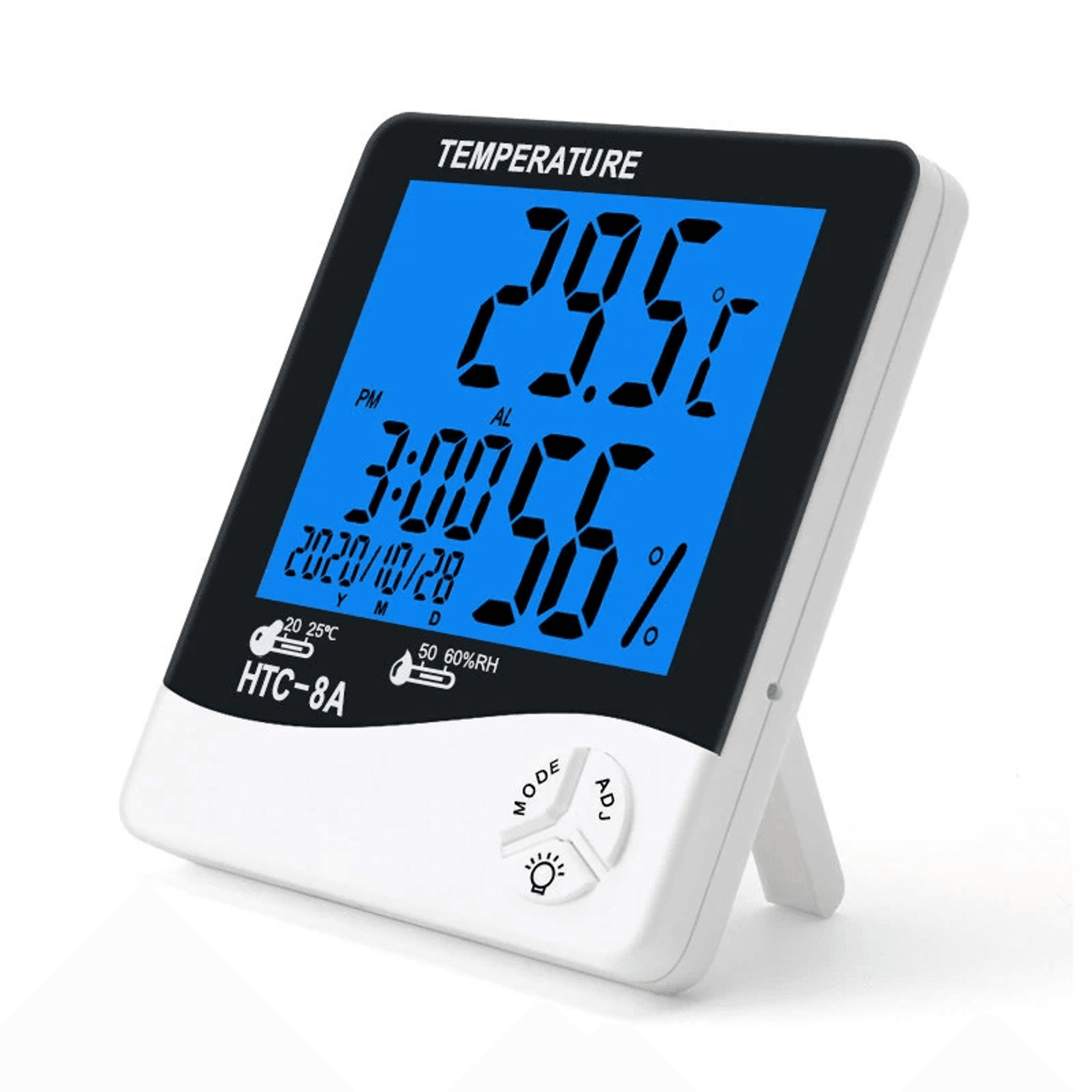 Digital Thermometer Hygrometer With Large LCD Backlight Alarm Clock And Max Min Memory 0