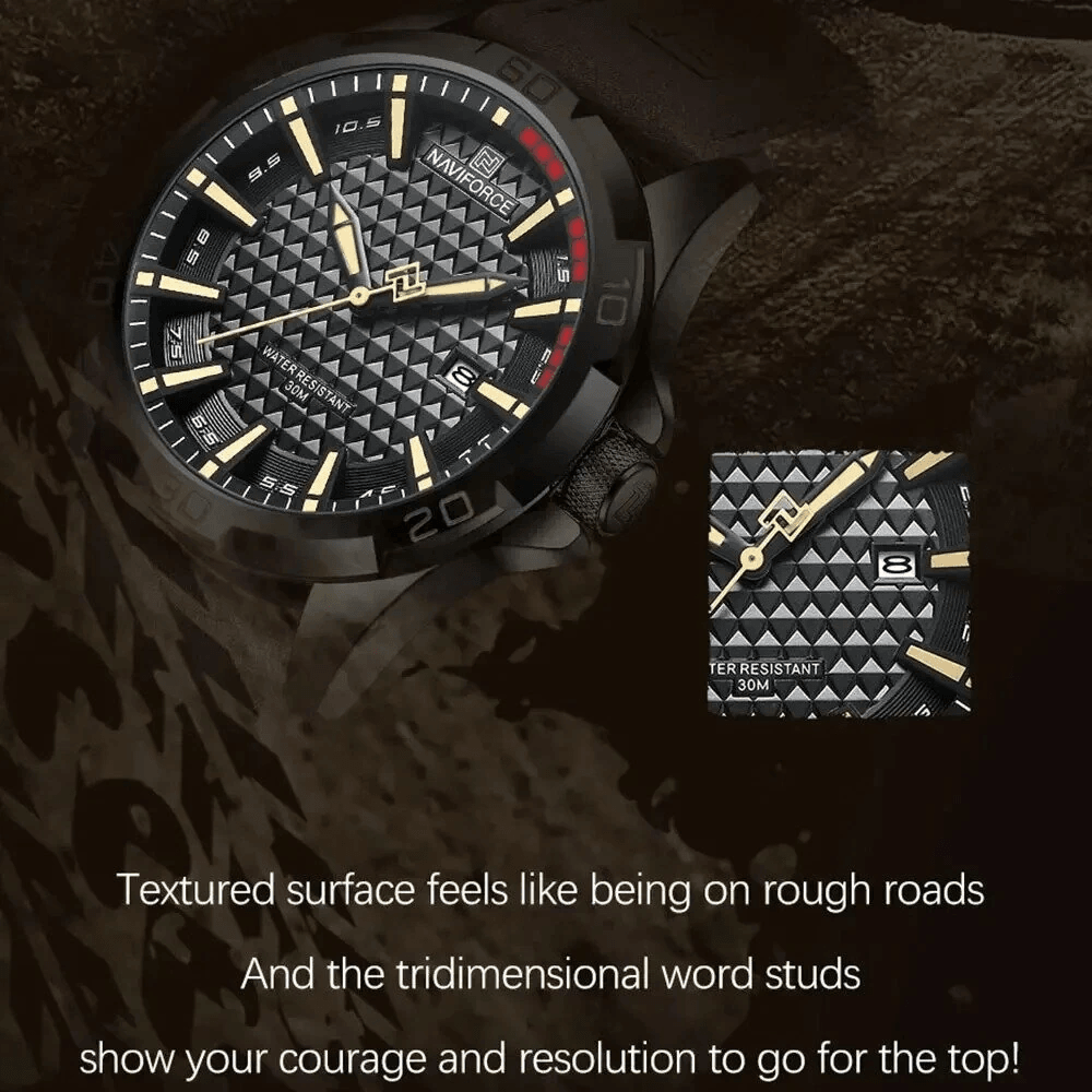 Mens Quartz Calendar Sport Watch With Water Resistant Design And Leather Strap 4