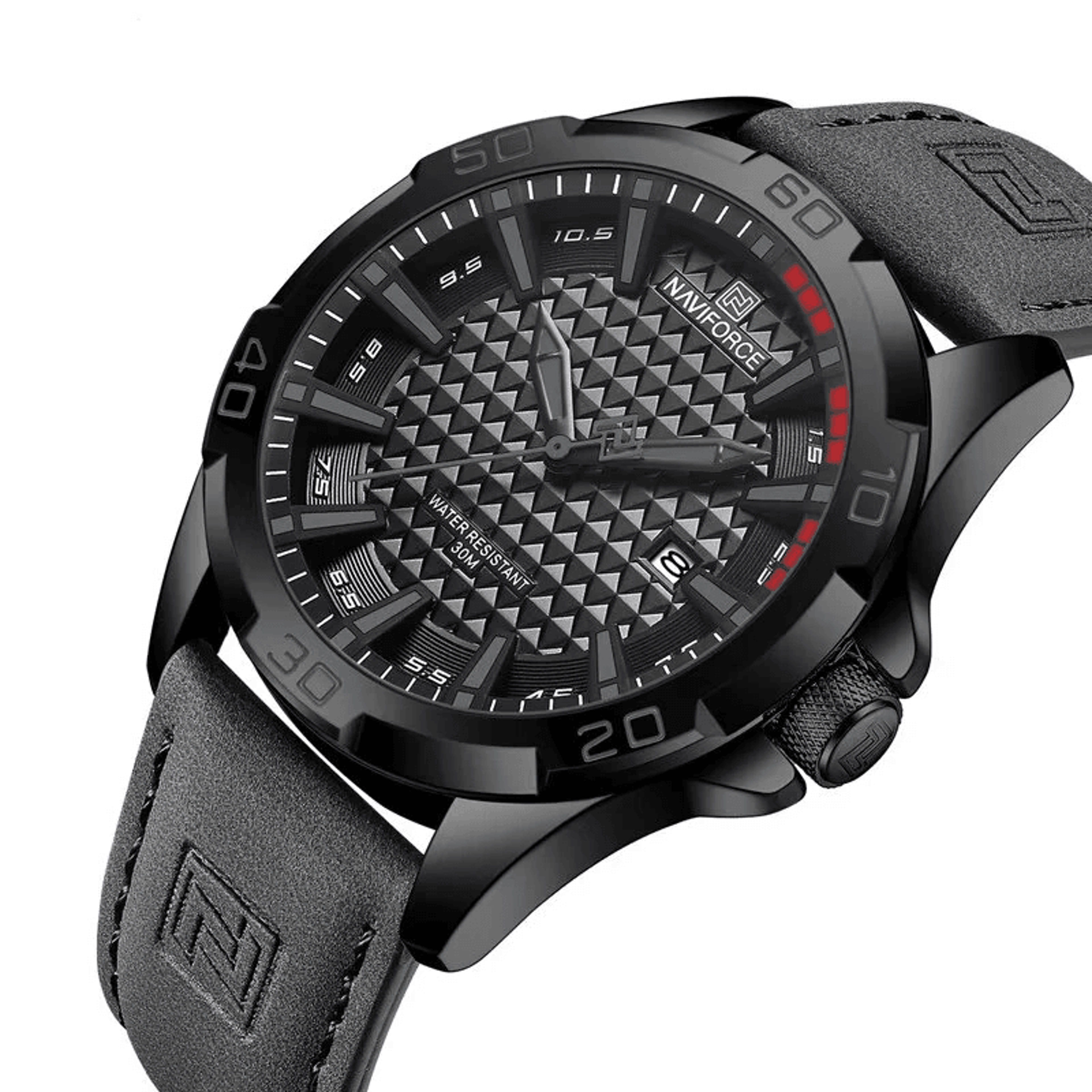 Mens Quartz Calendar Sport Watch With Water Resistant Design And Leather Strap 1