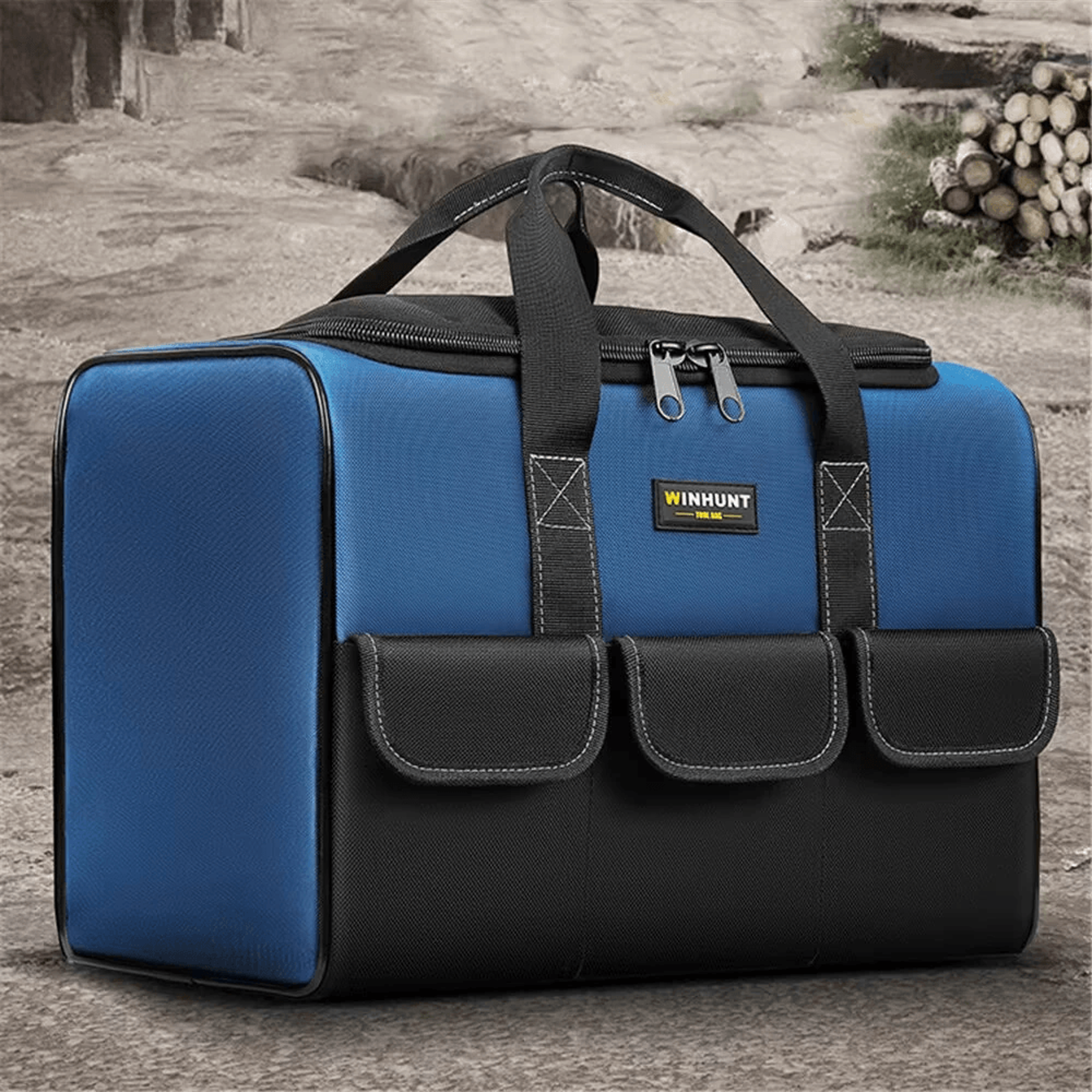 Foldable Canvas Foraging Pouch With Drawstring Outdoor Belt Bag 1