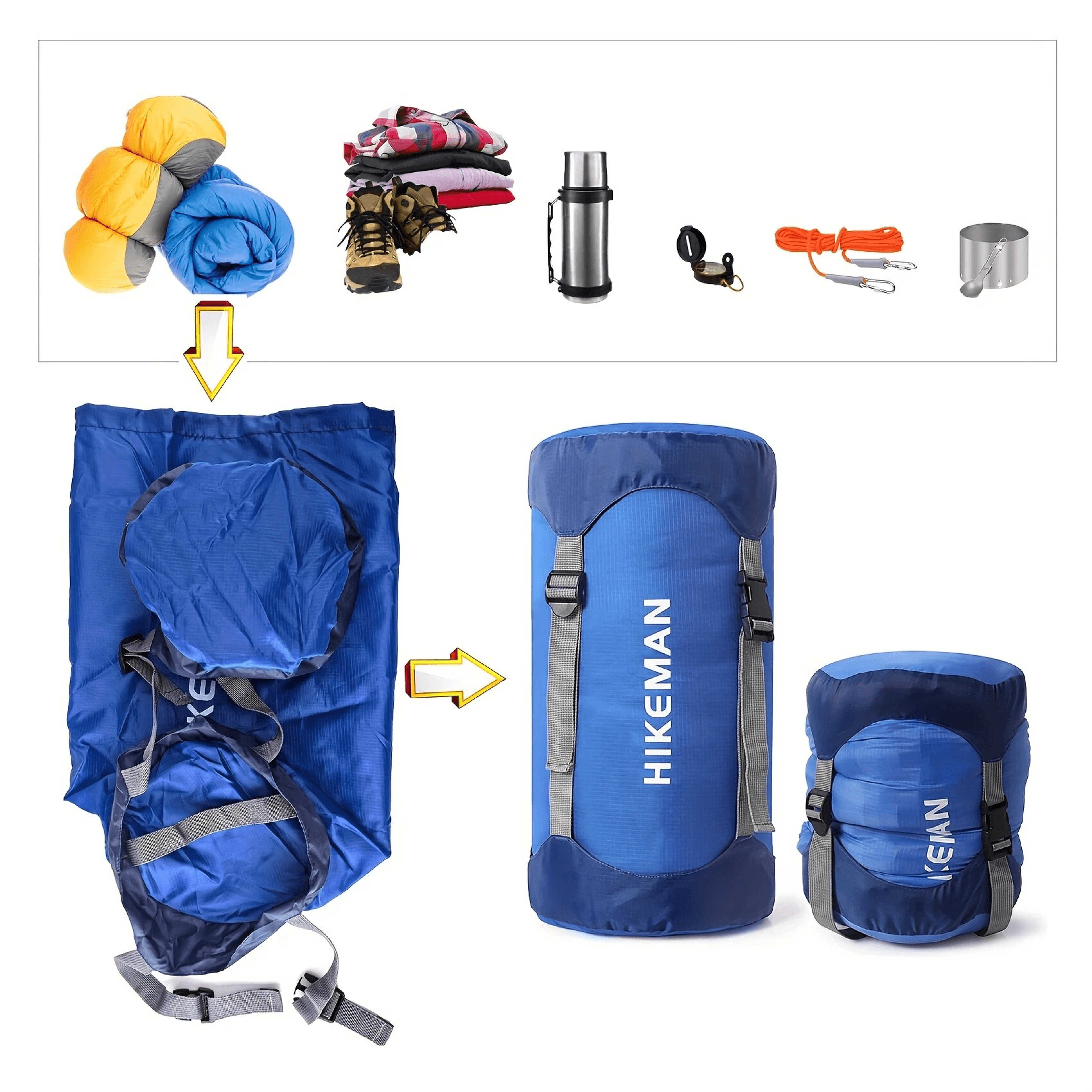 Sleeping Bag Compression Sack Water Repellent Camping Storage Bag 4