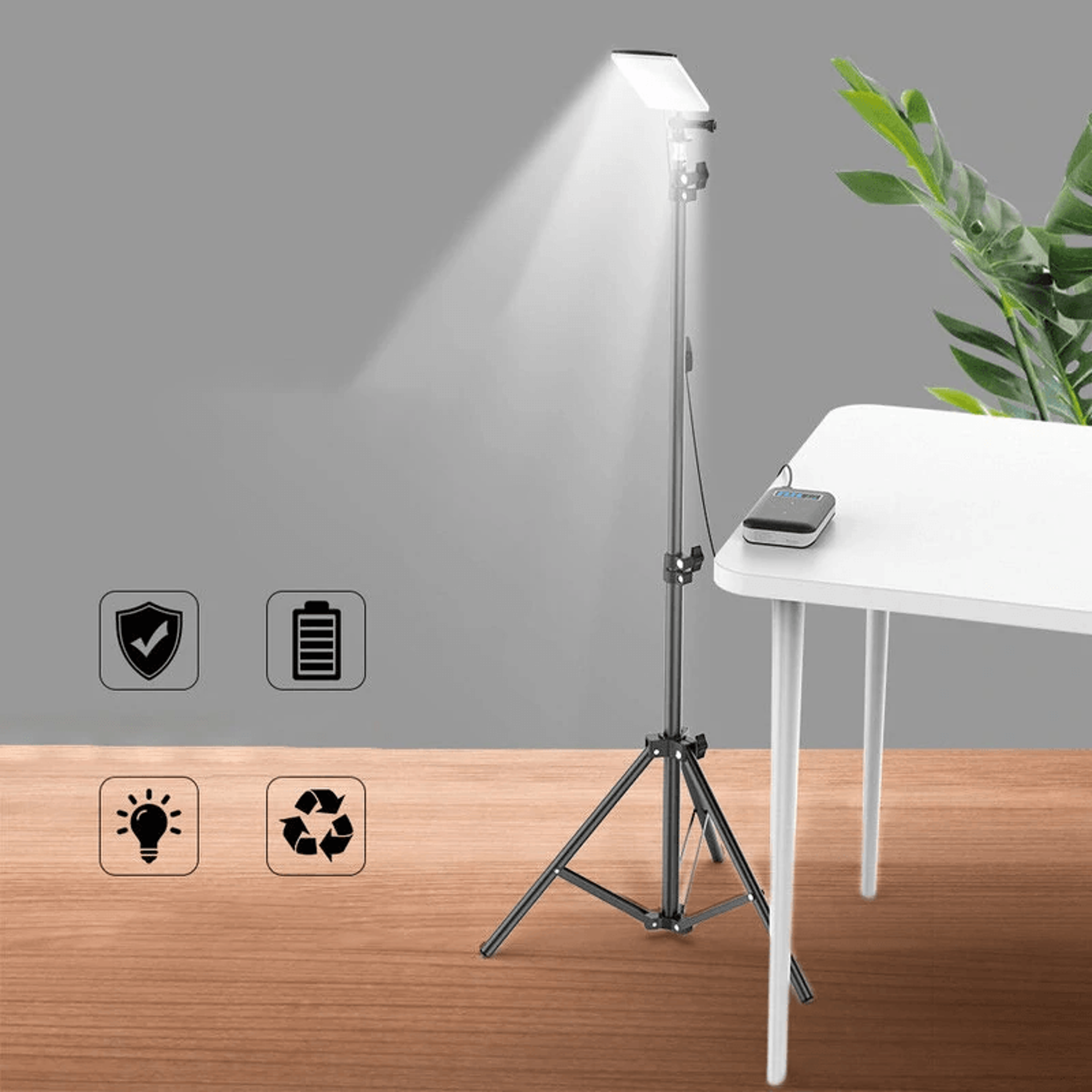 Portable LED Camping Light With Adjustable Tripod And Waterproof Work Light 1