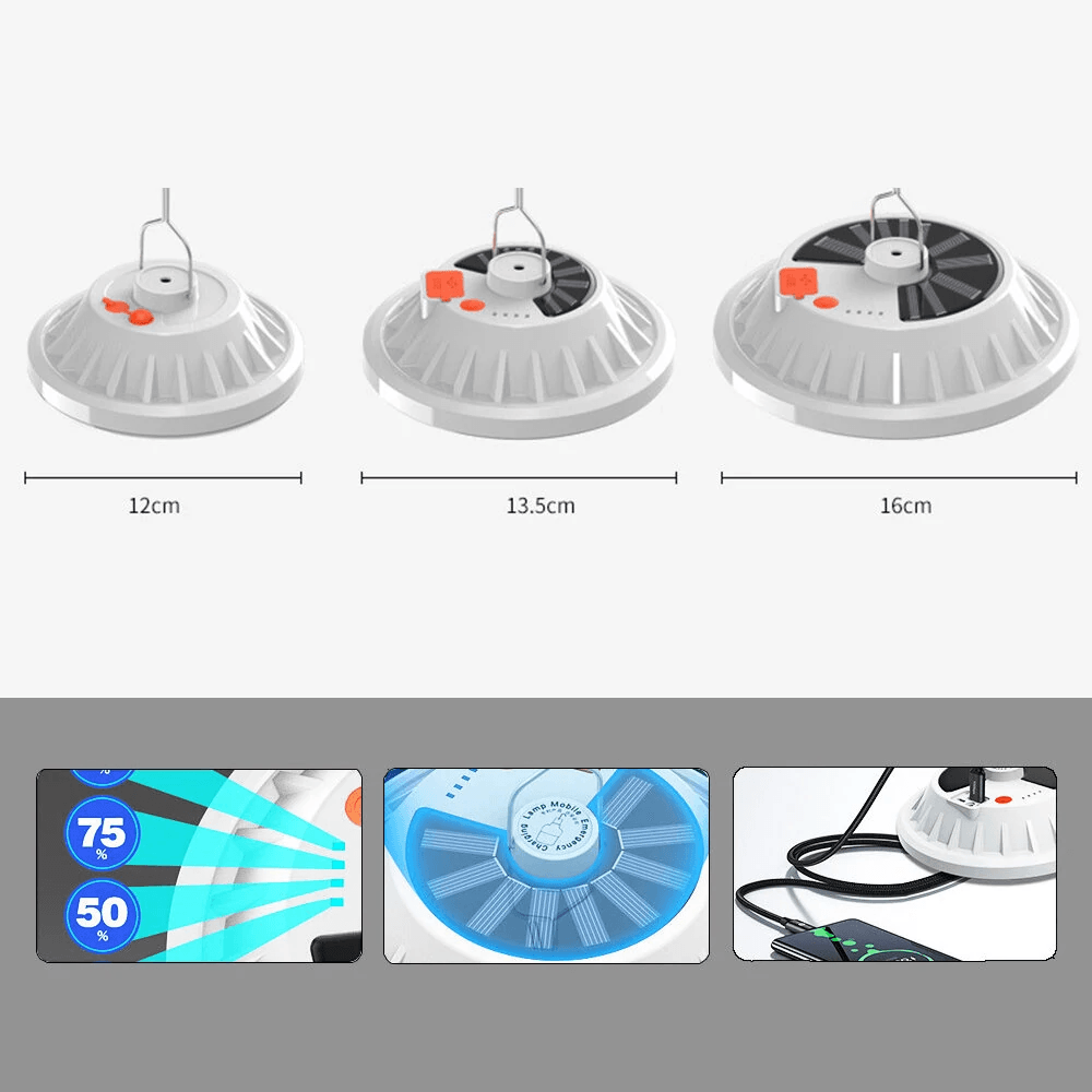 Solar Camping Light With Remote Control Hanging Tent Light And Power Bank 5