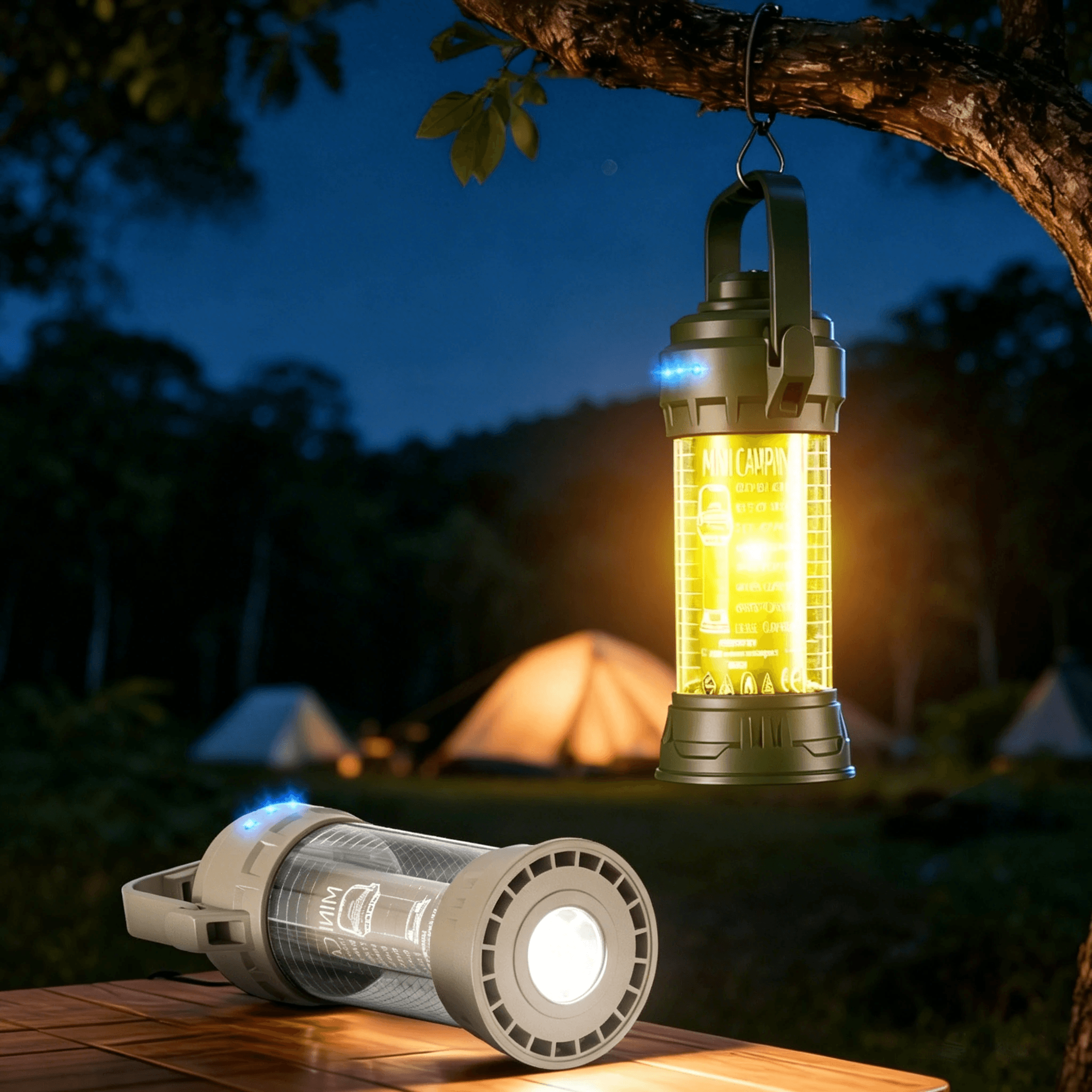 Portable Rechargeable Camping Lantern With Light Modes And Hanging Hook 1