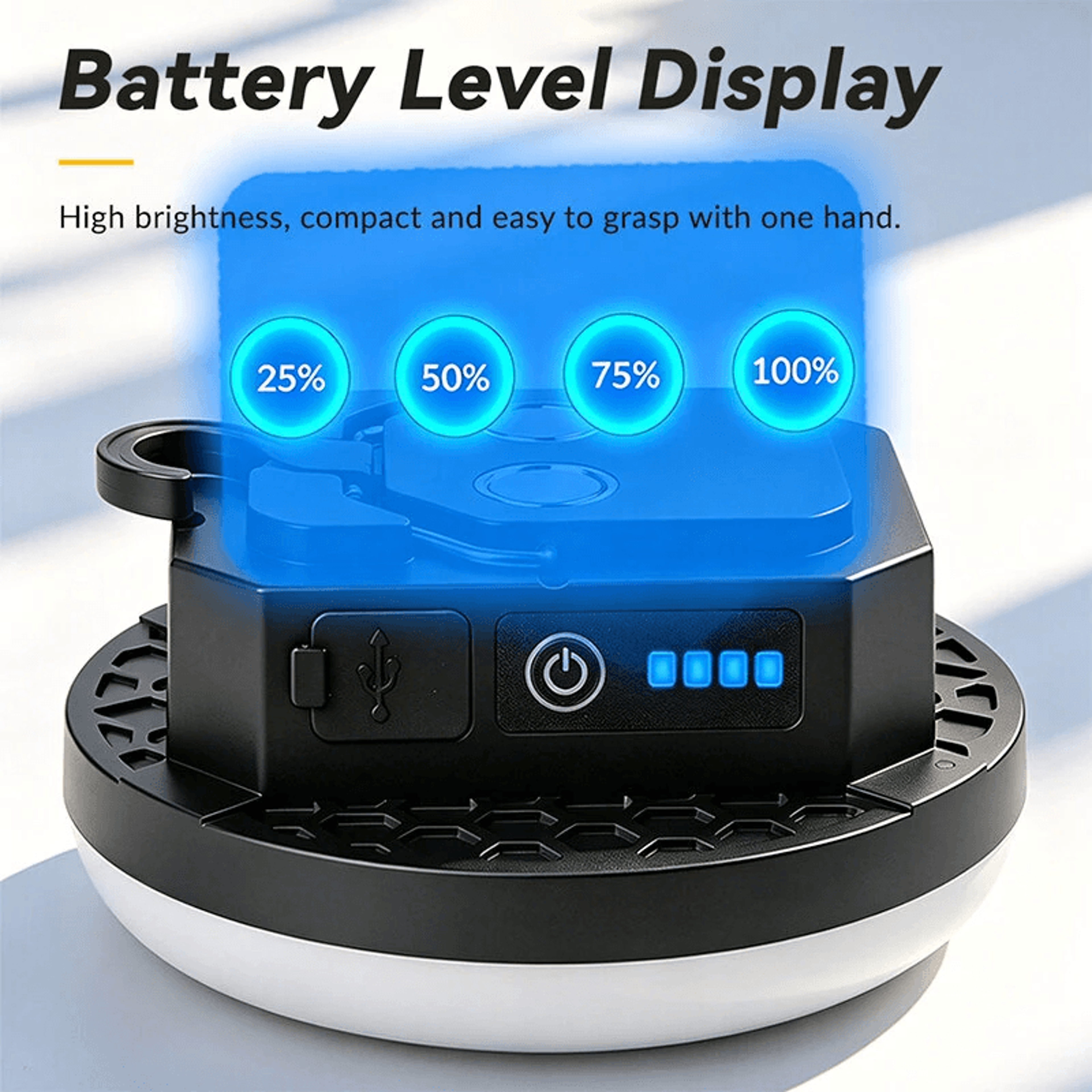 Rechargeable LED Camping Lantern With Magnetic Work Light And Power Bank 1