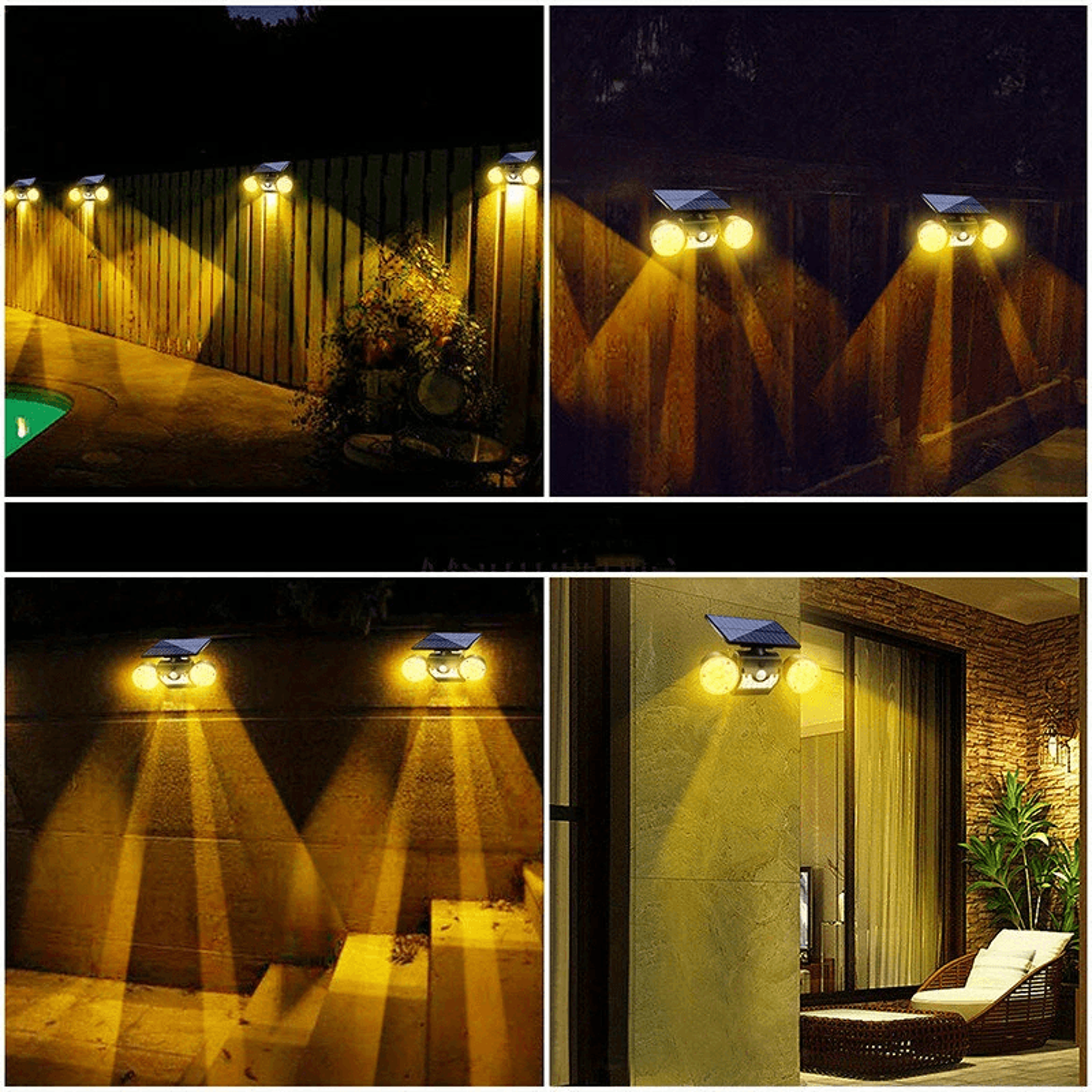 LED Solar Motion Sensor Wall Light Rotatable Waterproof Outdoor Security Lamp 2