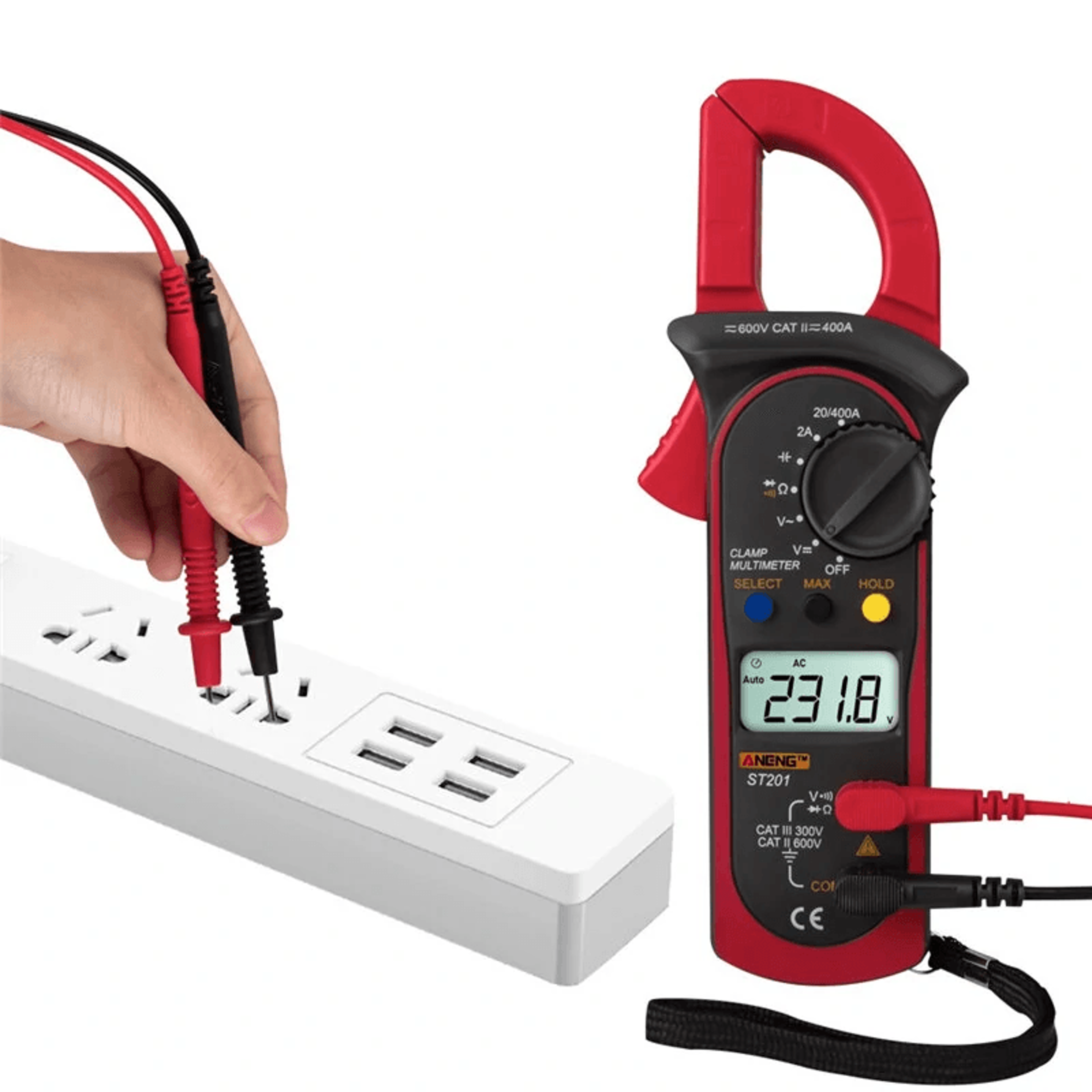 Digital Clamp Multimeter With AC Current Voltage Capacitance And Resistance Tester 0