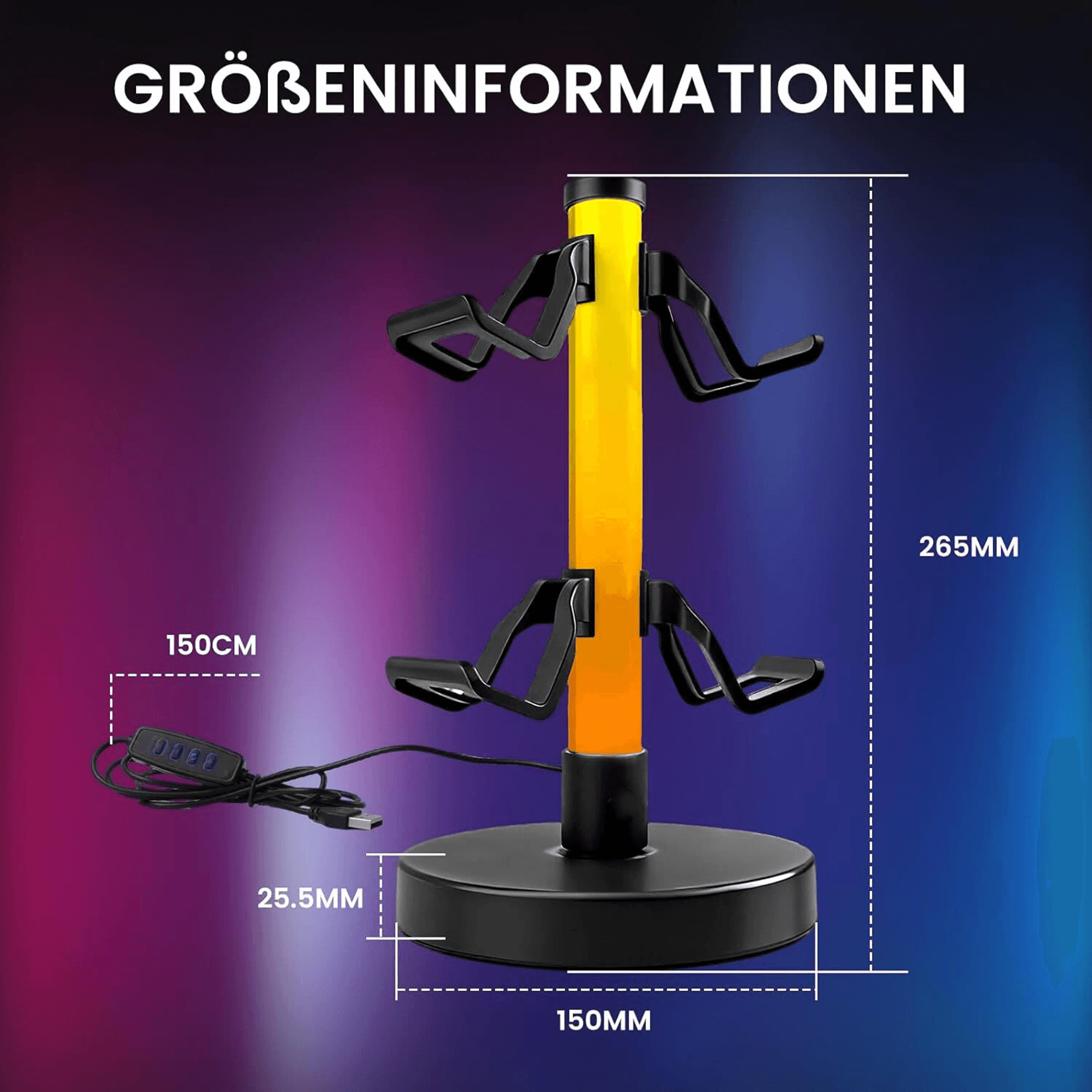 RGB Headset Stand With Controller Holder Music Sync Lighting And USB Power 4