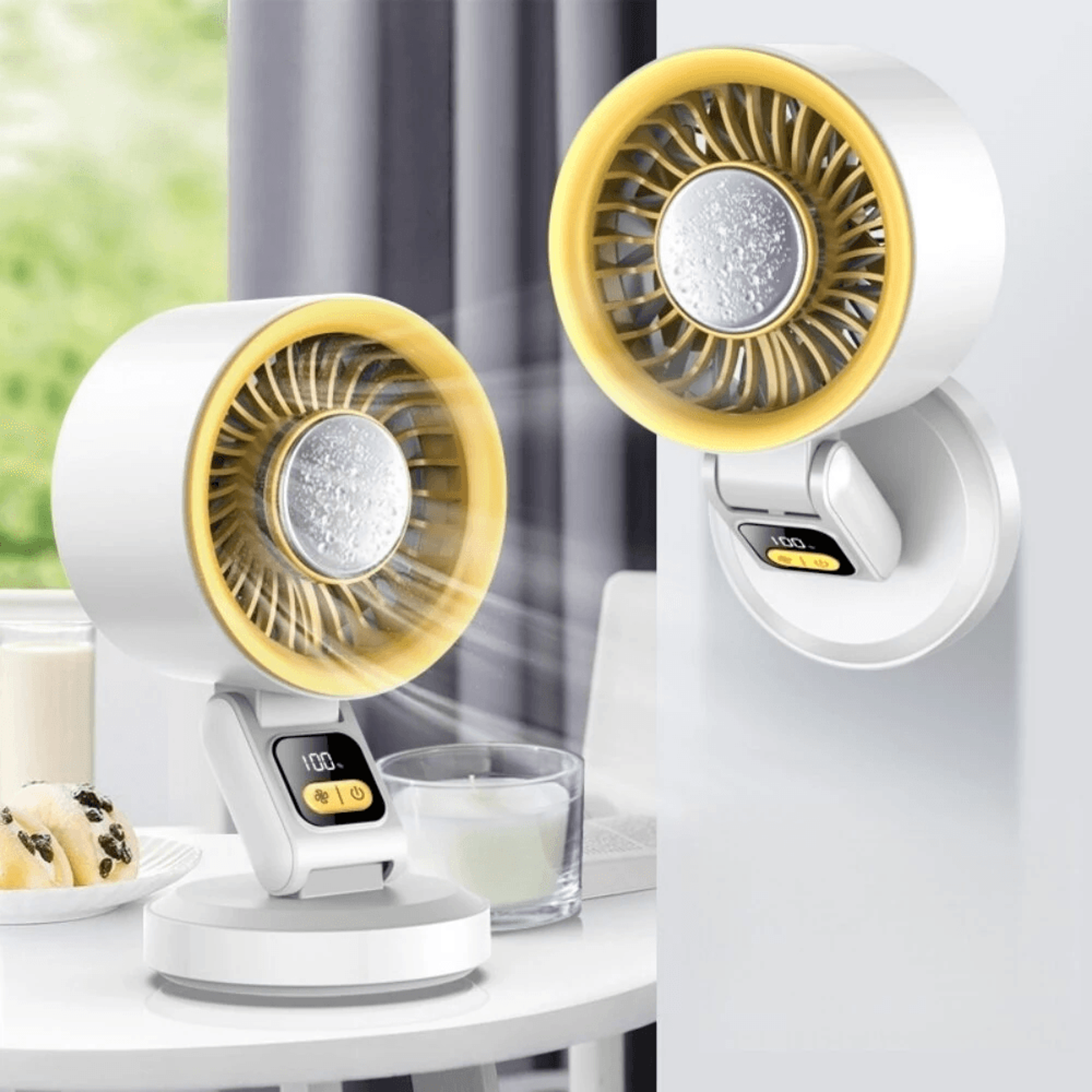 Portable Rechargeable Desk Fan With Speed Levels Quiet Blade Air Circulation 6