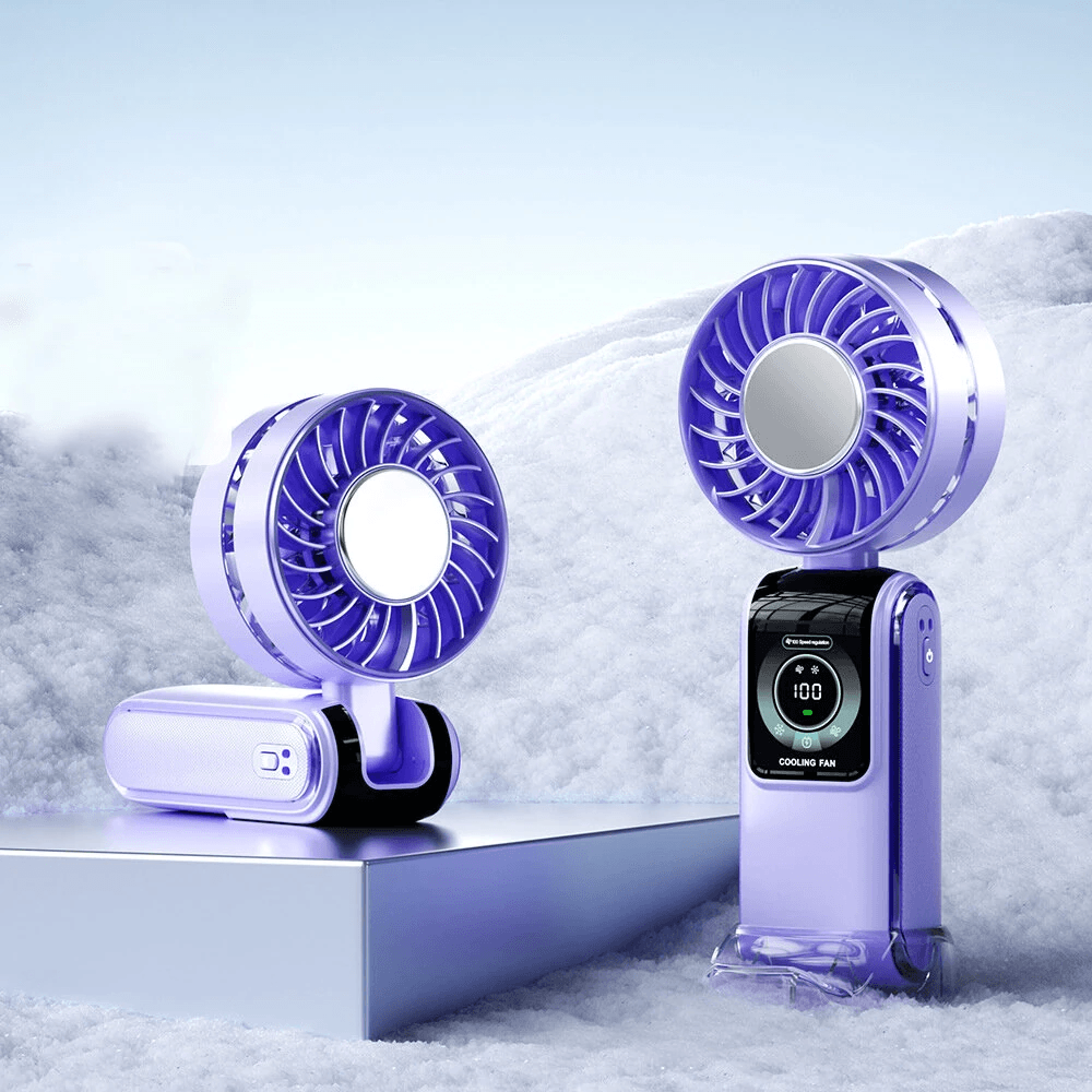 High Speed Handheld Cooling Fan With Smart LED Display And Foldable Rechargeable Design 8