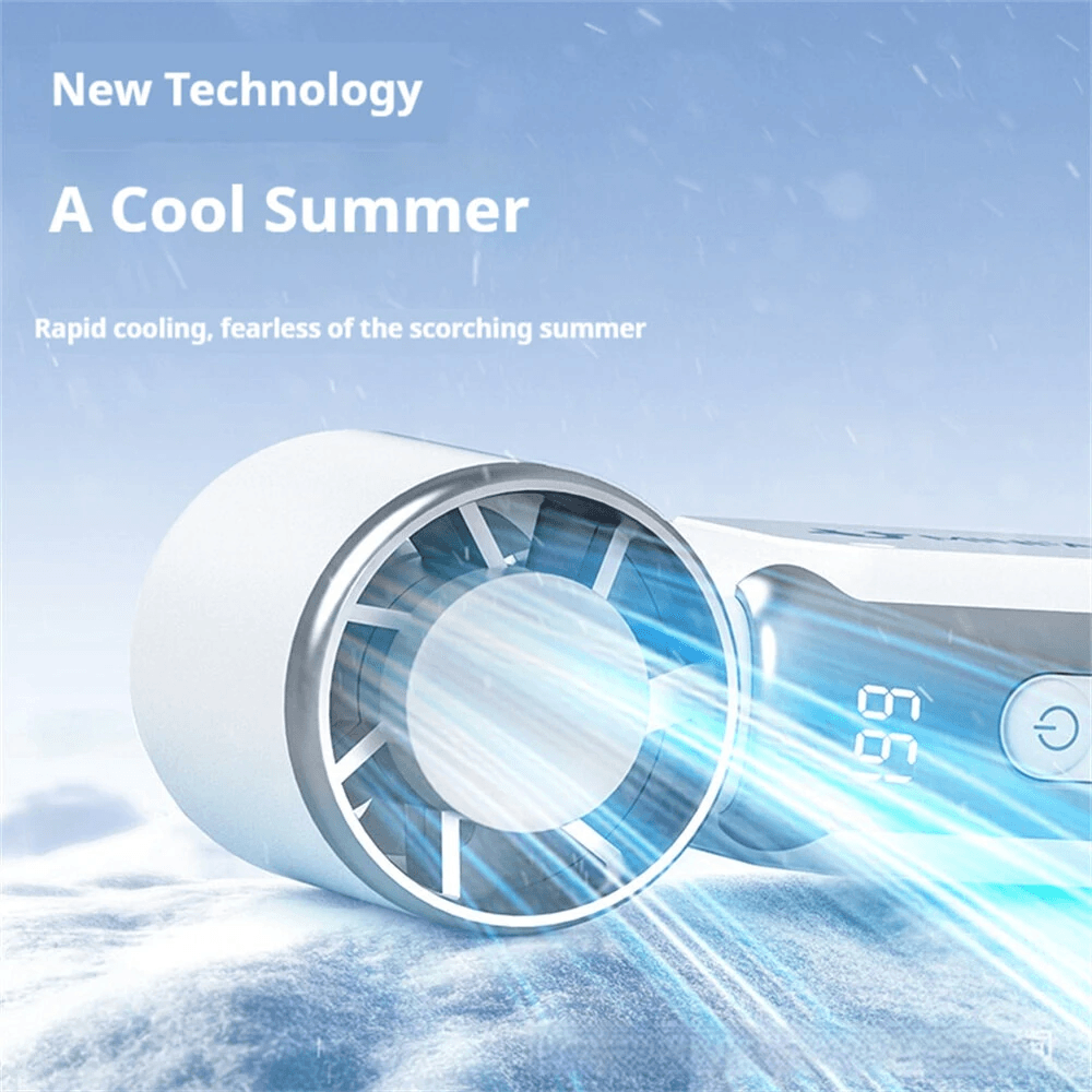 Portable Rechargeable Handheld Fan With Speed Control And LED Display 2