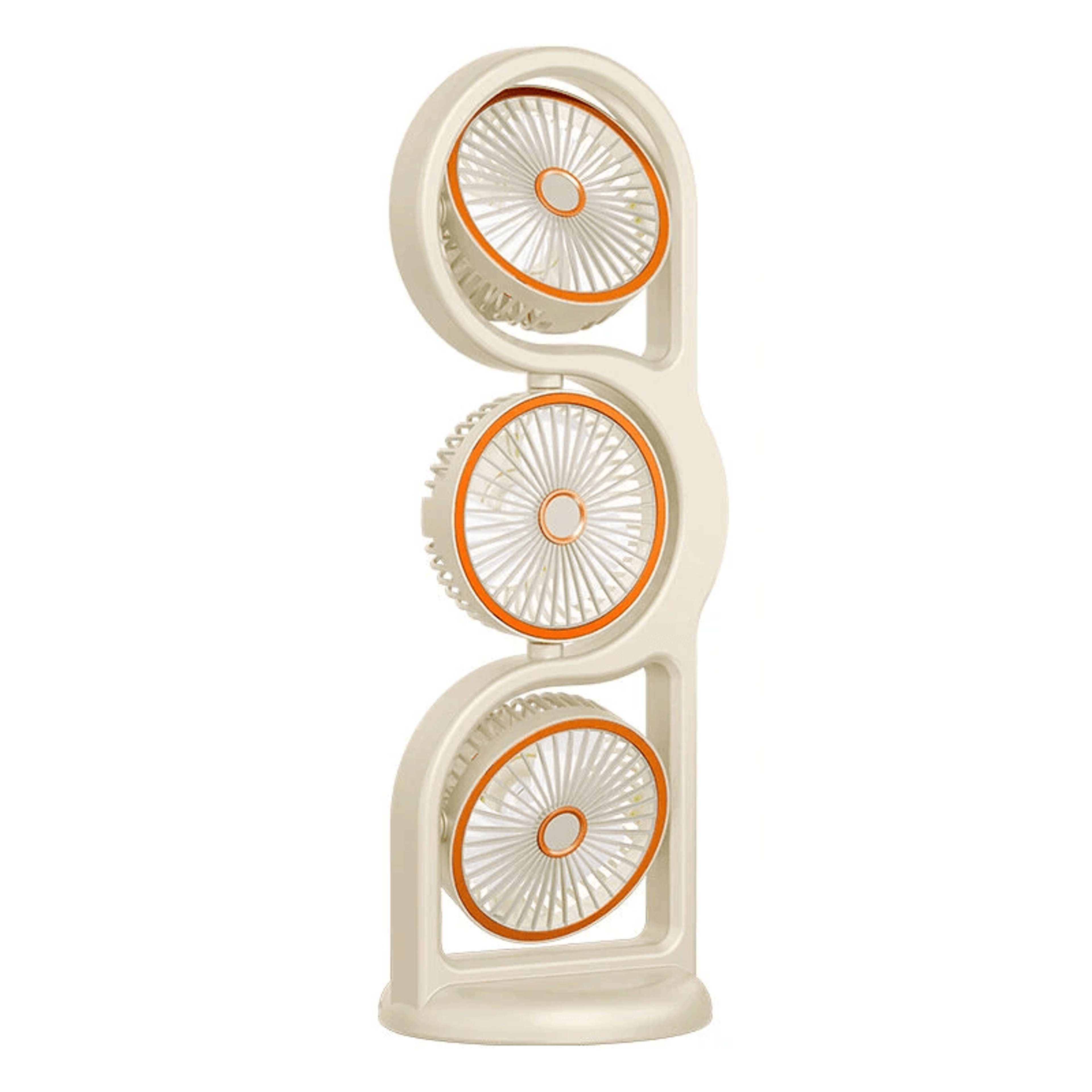 Three Head Portable Desk Fan With Degree Adjustable Airflow And USB Rechargeable Cooling 9