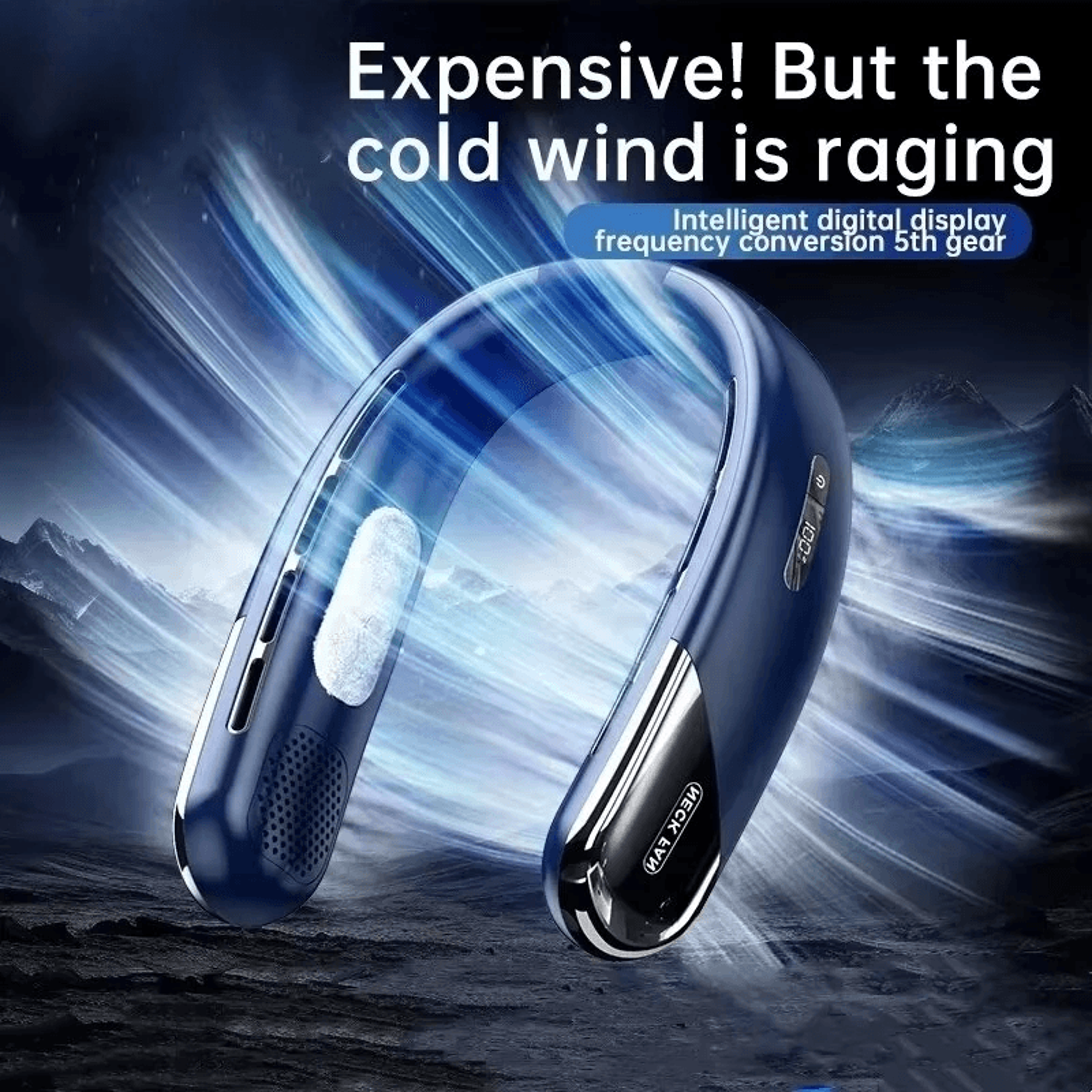Cooling Portable Neck Fan With Speeds And LED Display 1
