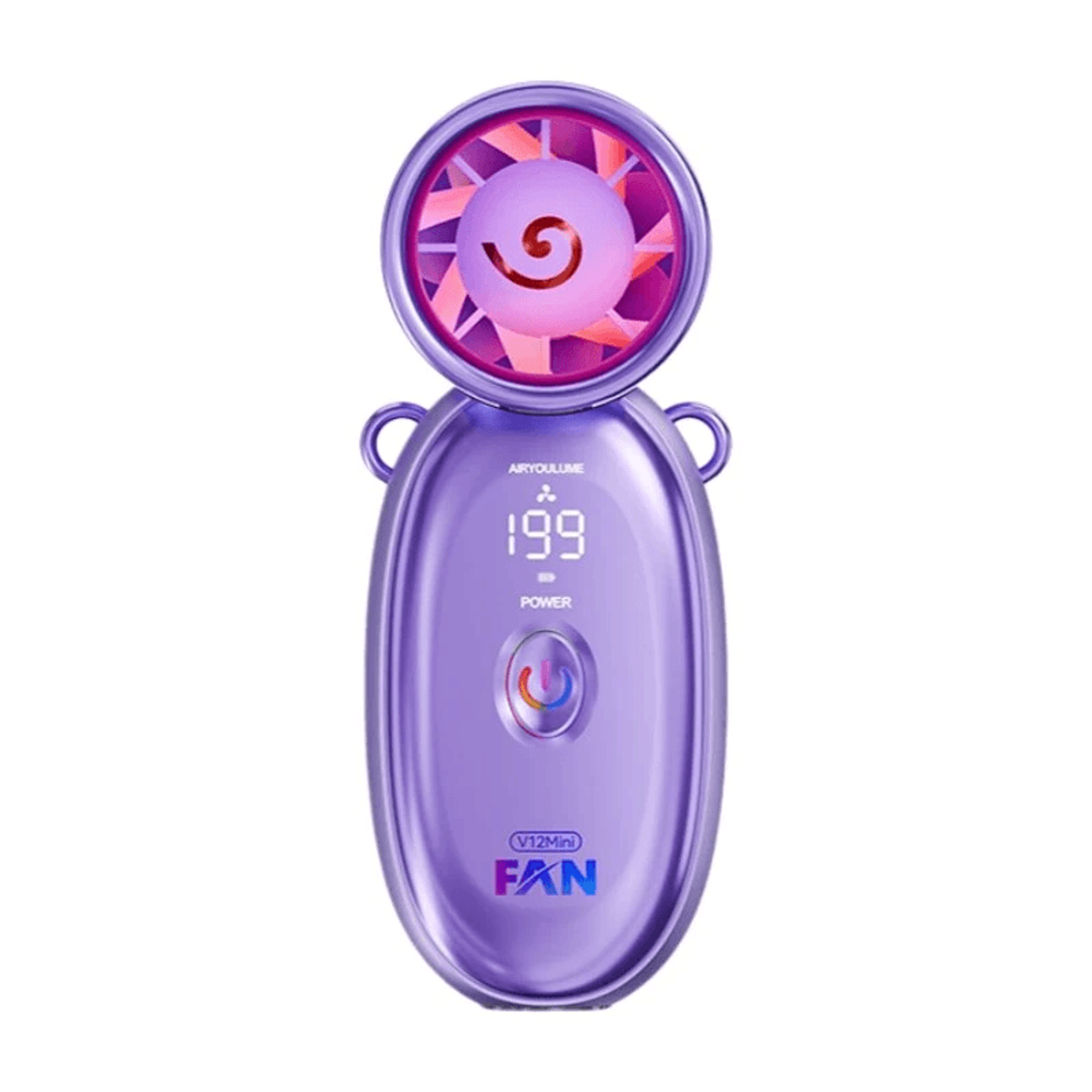 Portable Rechargeable Handheld Fan With Adjustable Airflow And LED Display 10