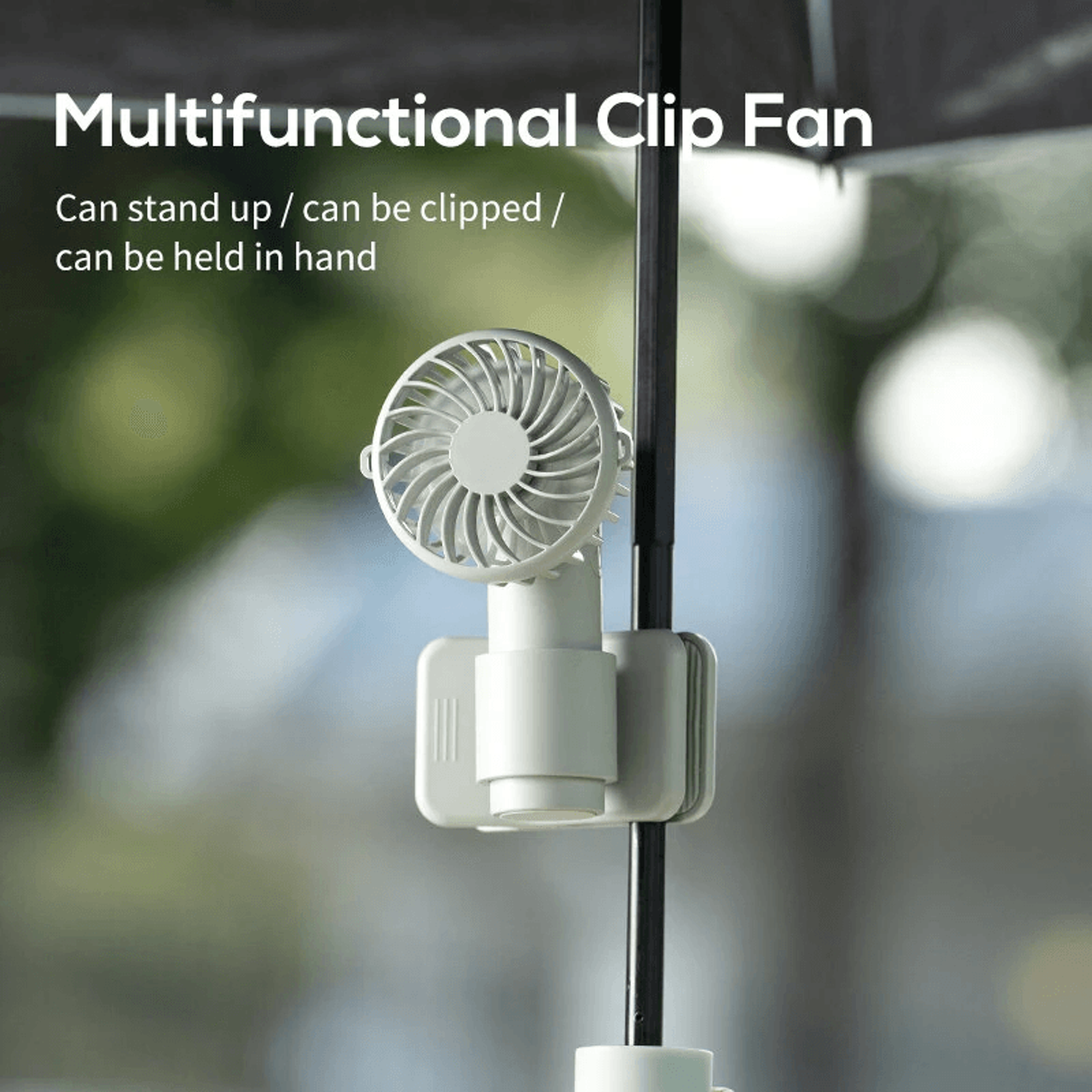 Portable Umbrella Clip Fan USB Rechargeable Speed Handheld Desk Fan 4