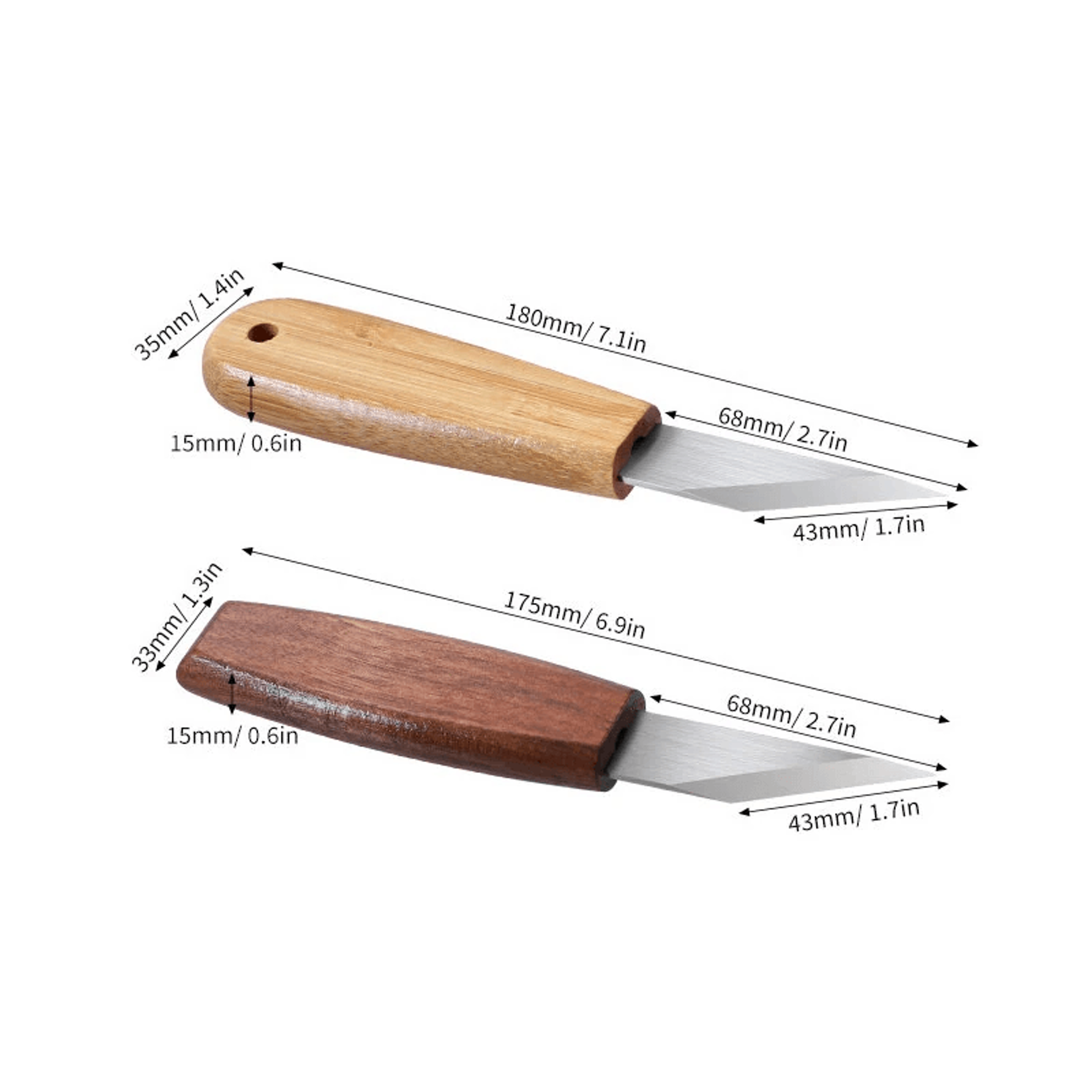 Precision Wood Carving Knife With CRV Blade And Walnut Handle 5