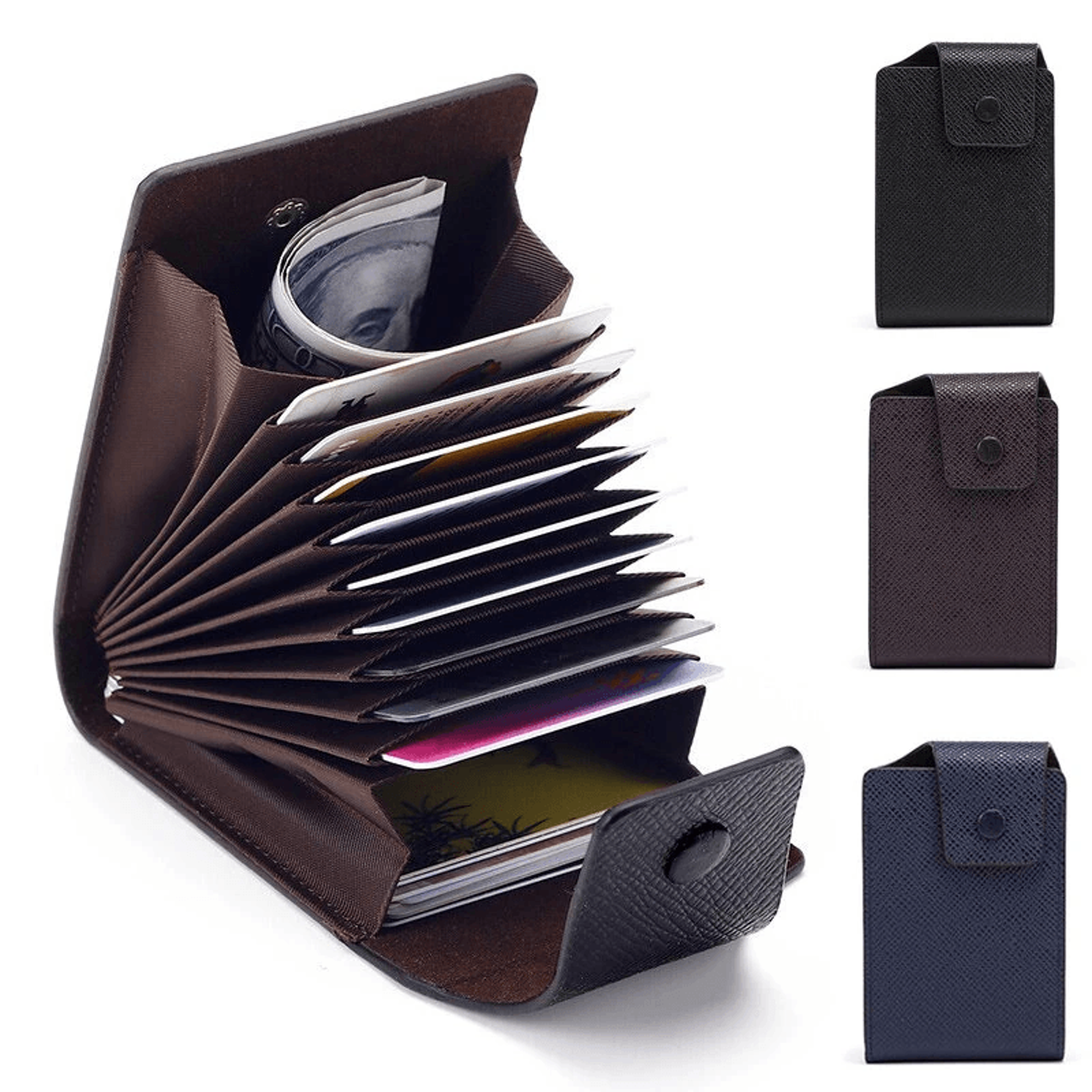 Mens Genuine Leather Card Holder Wallet with Multi Card Slots and Coin Pocket – view 10