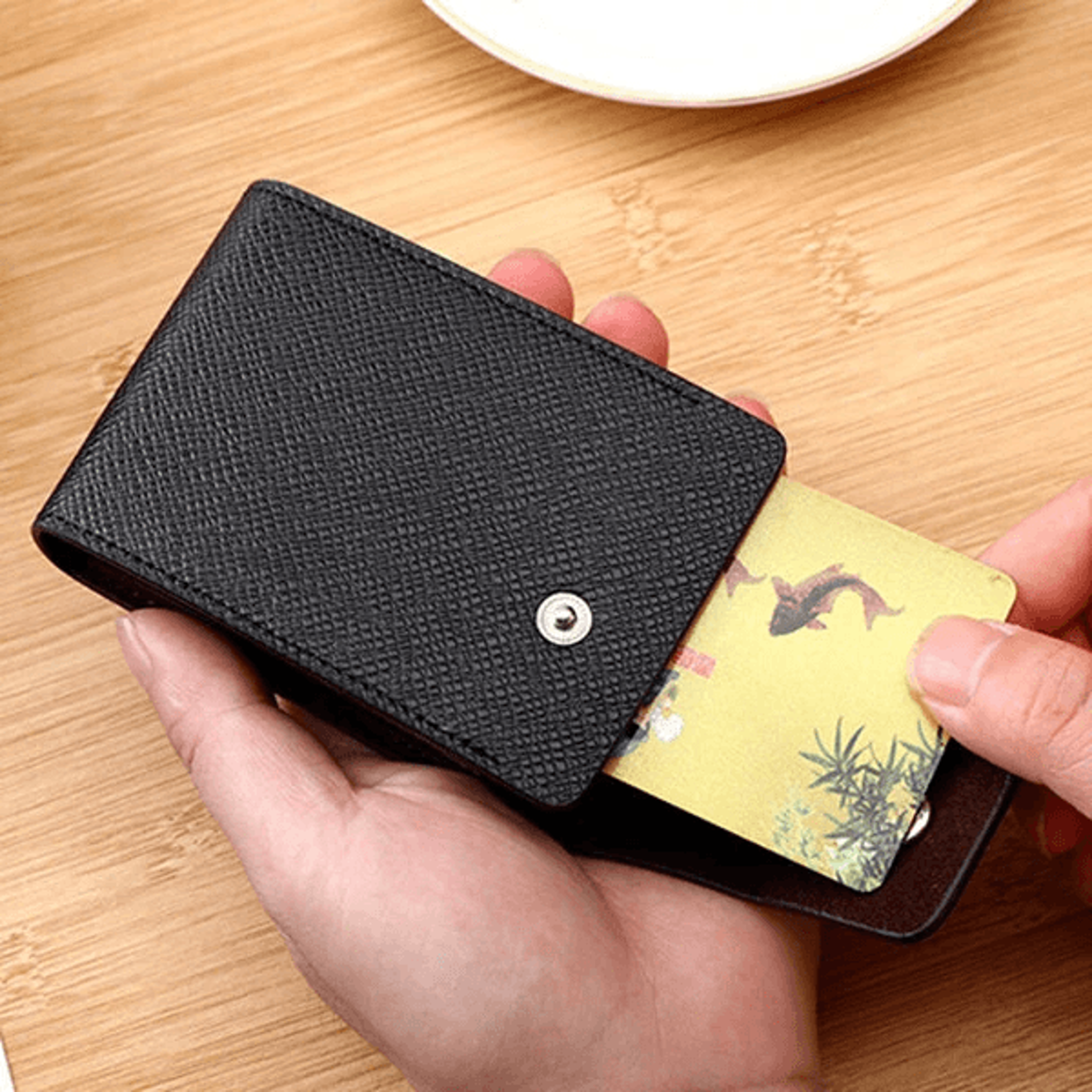 Mens Genuine Leather Card Holder Wallet With Multi Card Slots And Coin Pocket 5