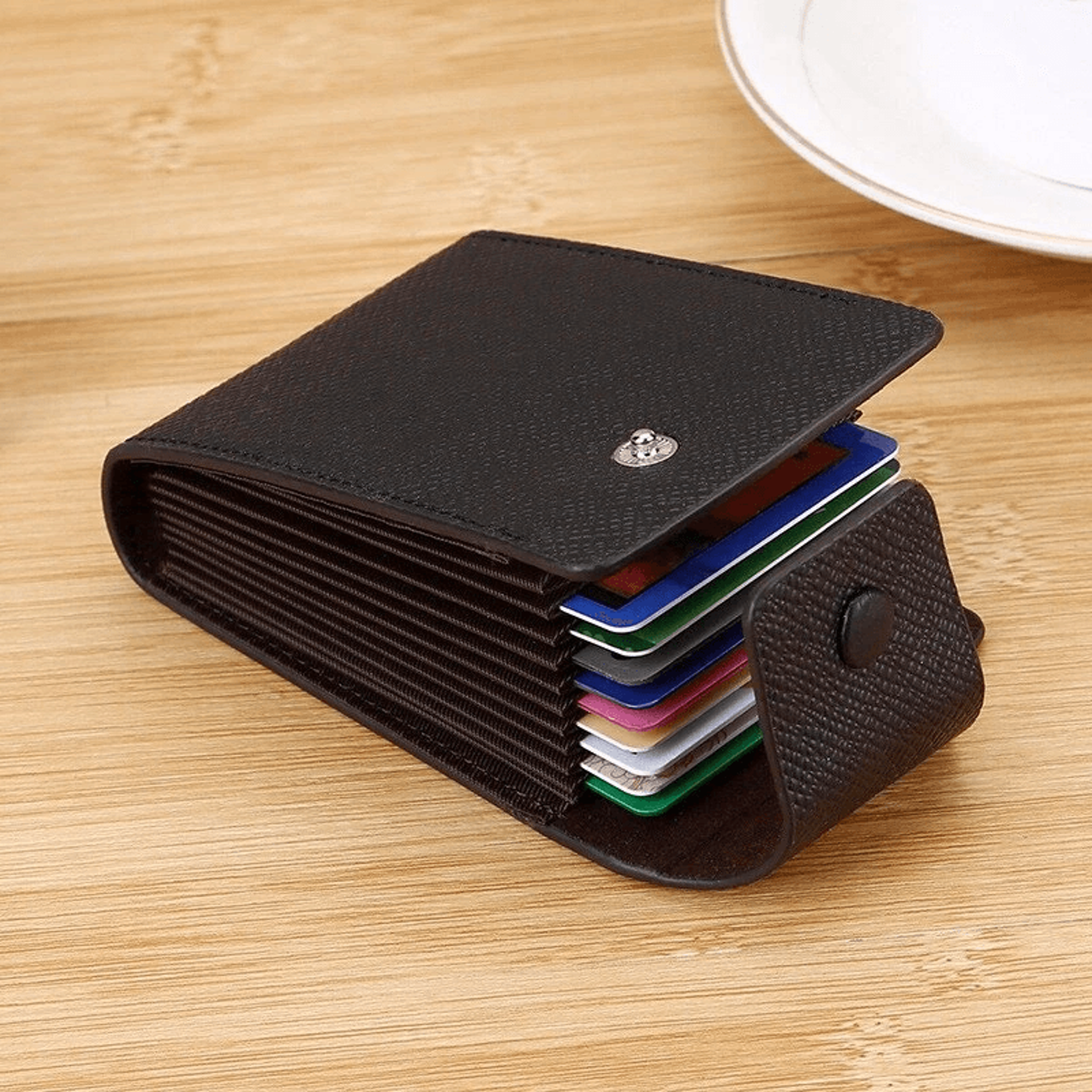 Mens Genuine Leather Card Holder Wallet With Multi Card Slots And Coin Pocket 2