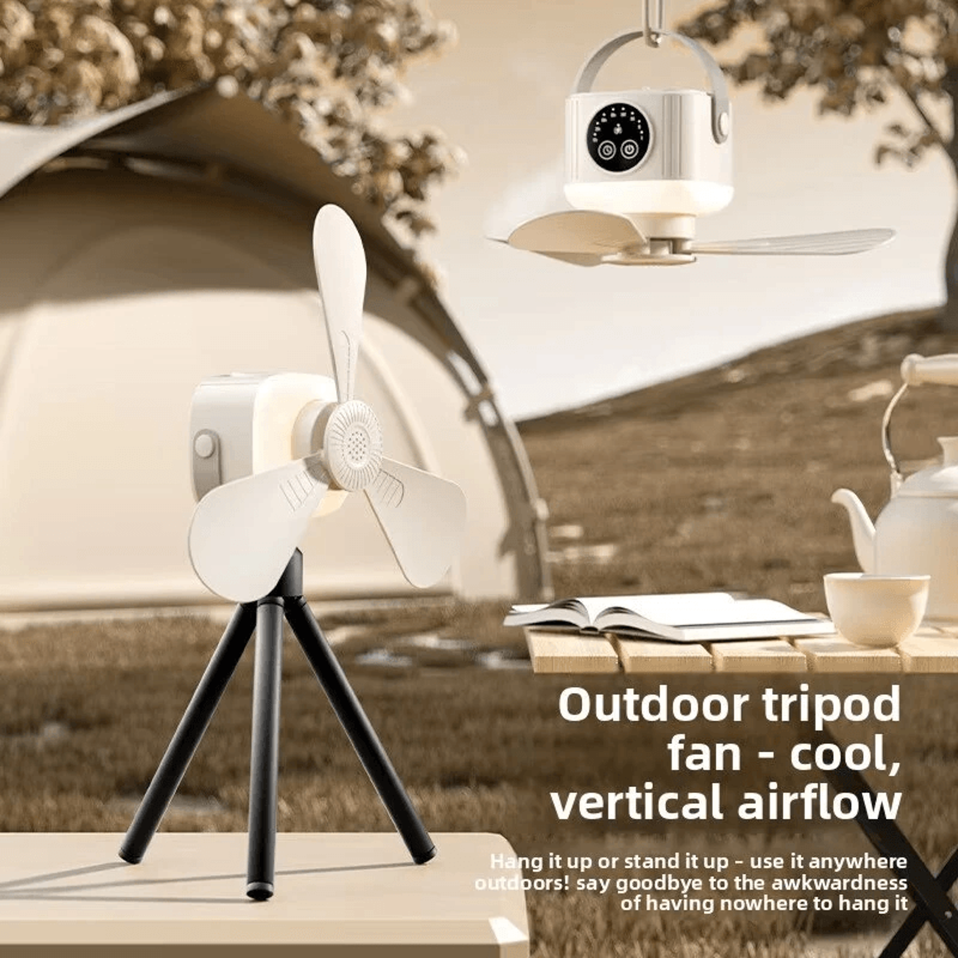 Portable Rechargeable Ceiling Fan With LED Light Remote Control And Timer 6