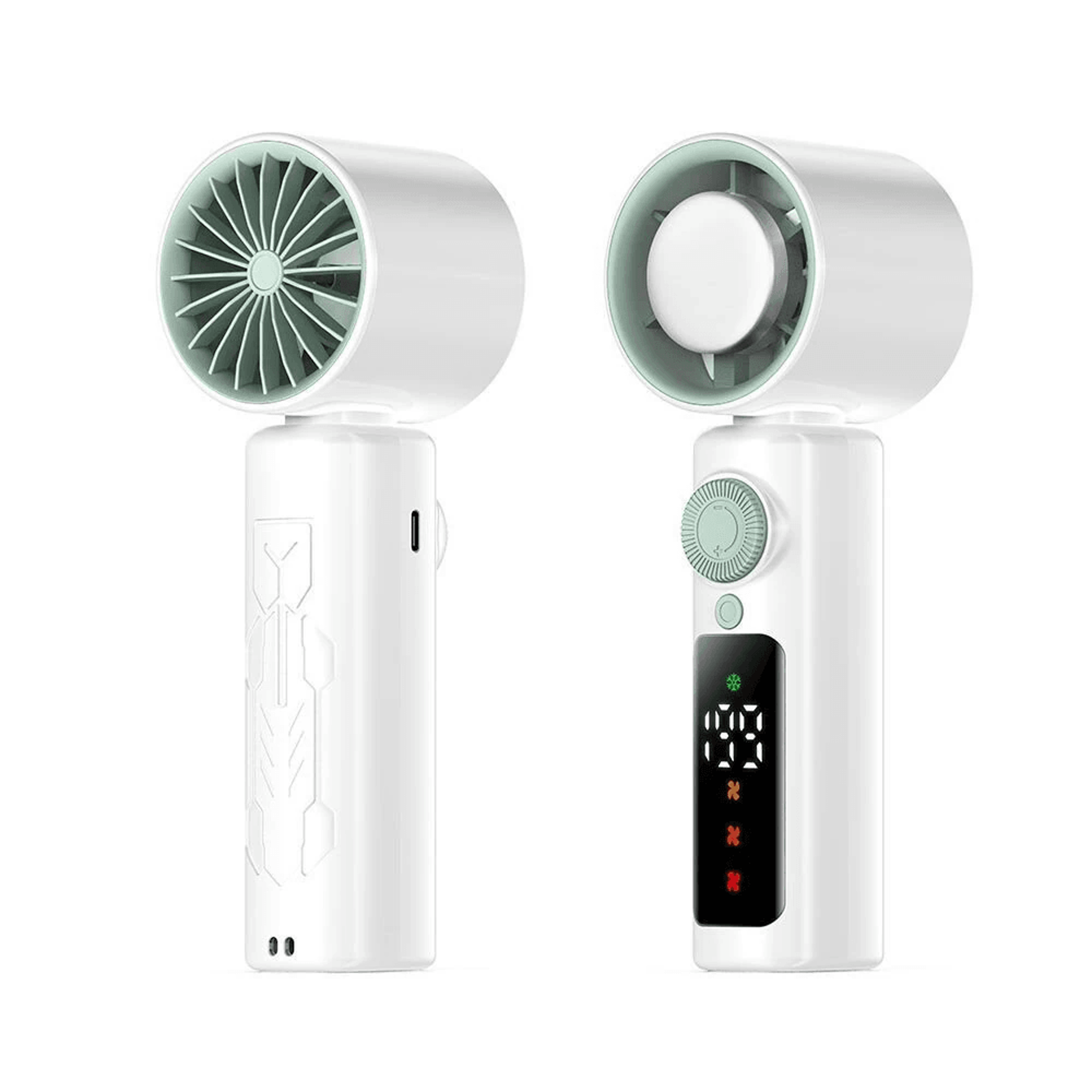 Rechargeable Handheld Fan With Speed Settings LED Display And Desktop Design 0