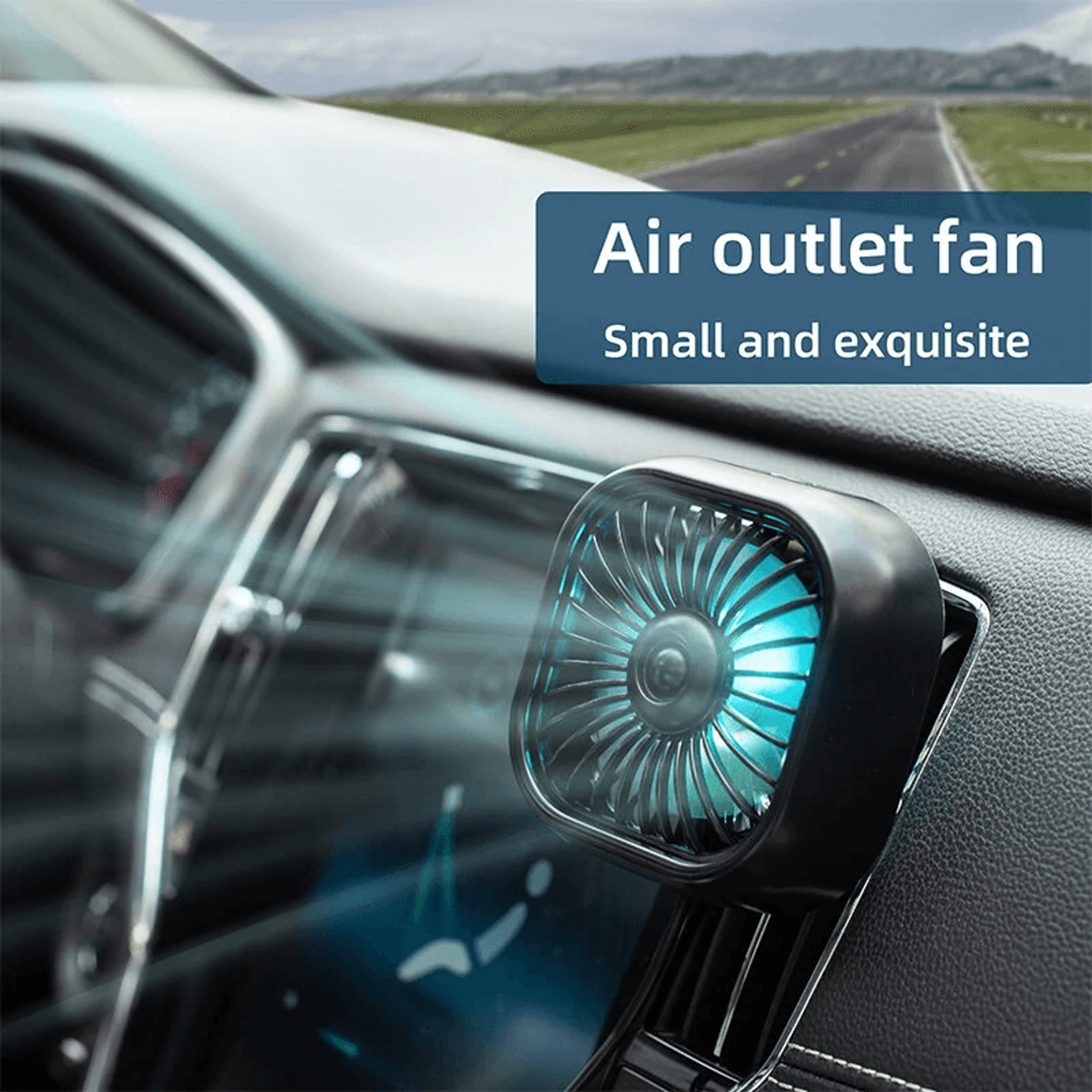 USB Car Vent Mini Fan With Colorful Ambient Light For Personal Cooling 3