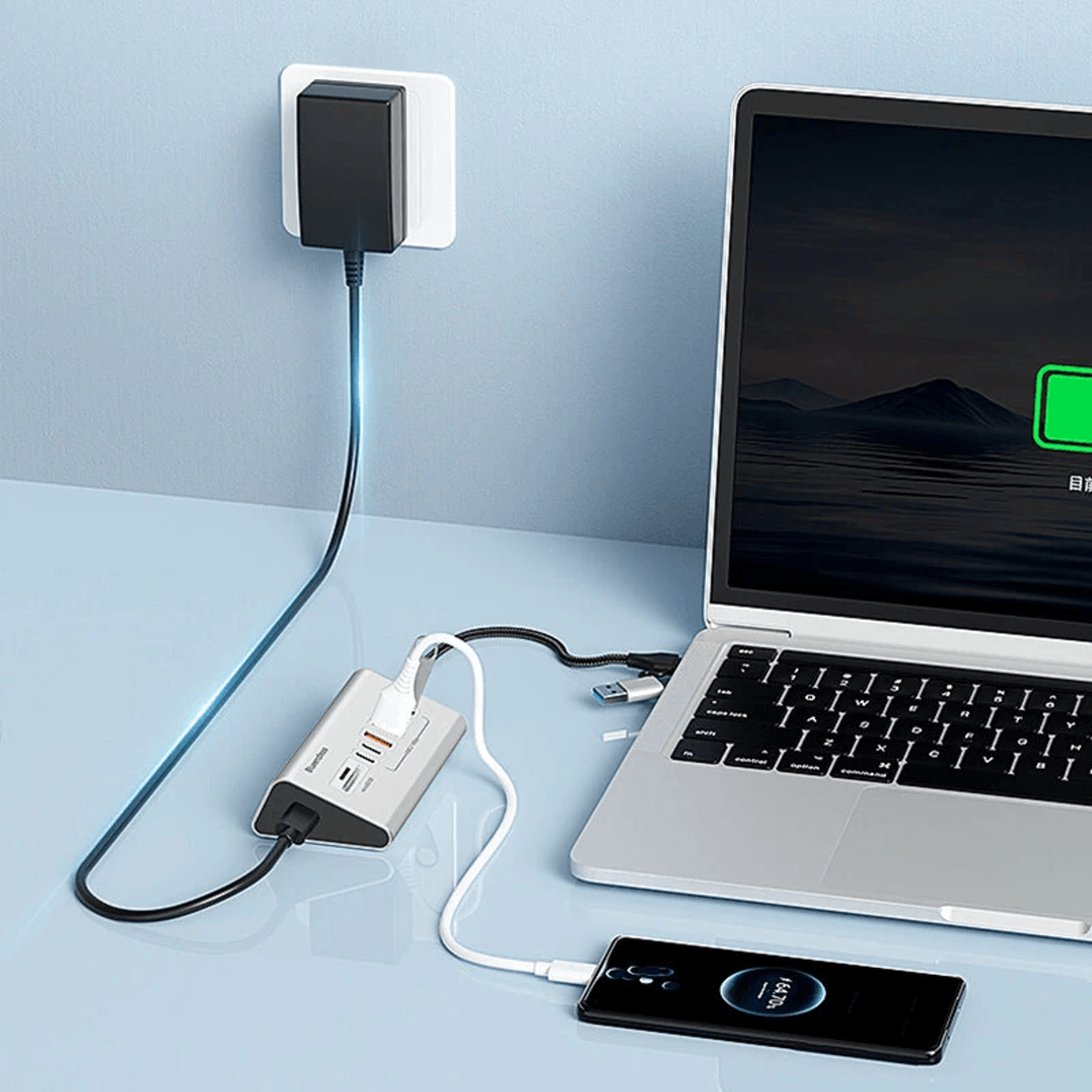 USB C Docking Station With Gbps USB Hub And SD TF Card Reader 1