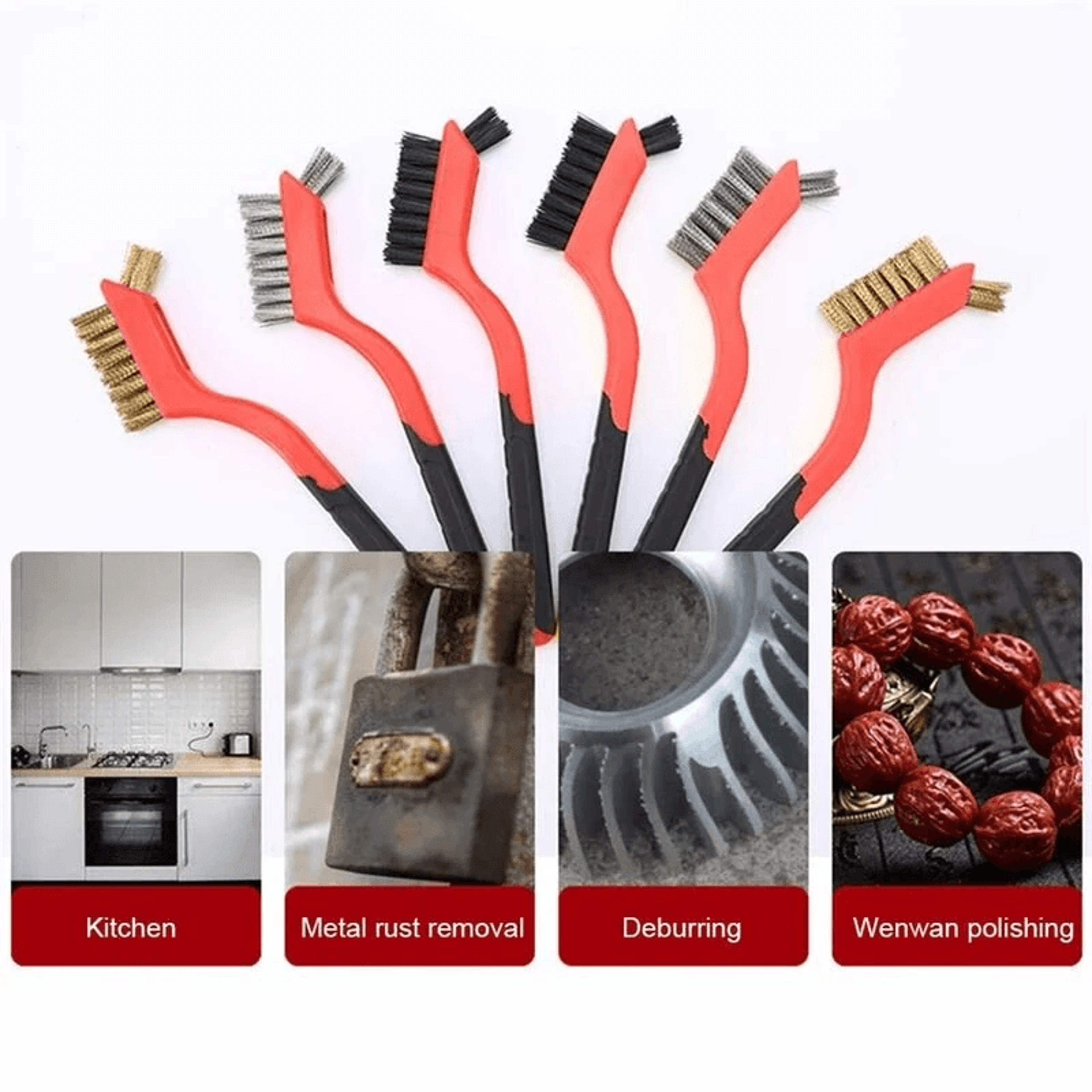 Wire Brush Set For Rust Removal Metal Cleaning And Polishing 5