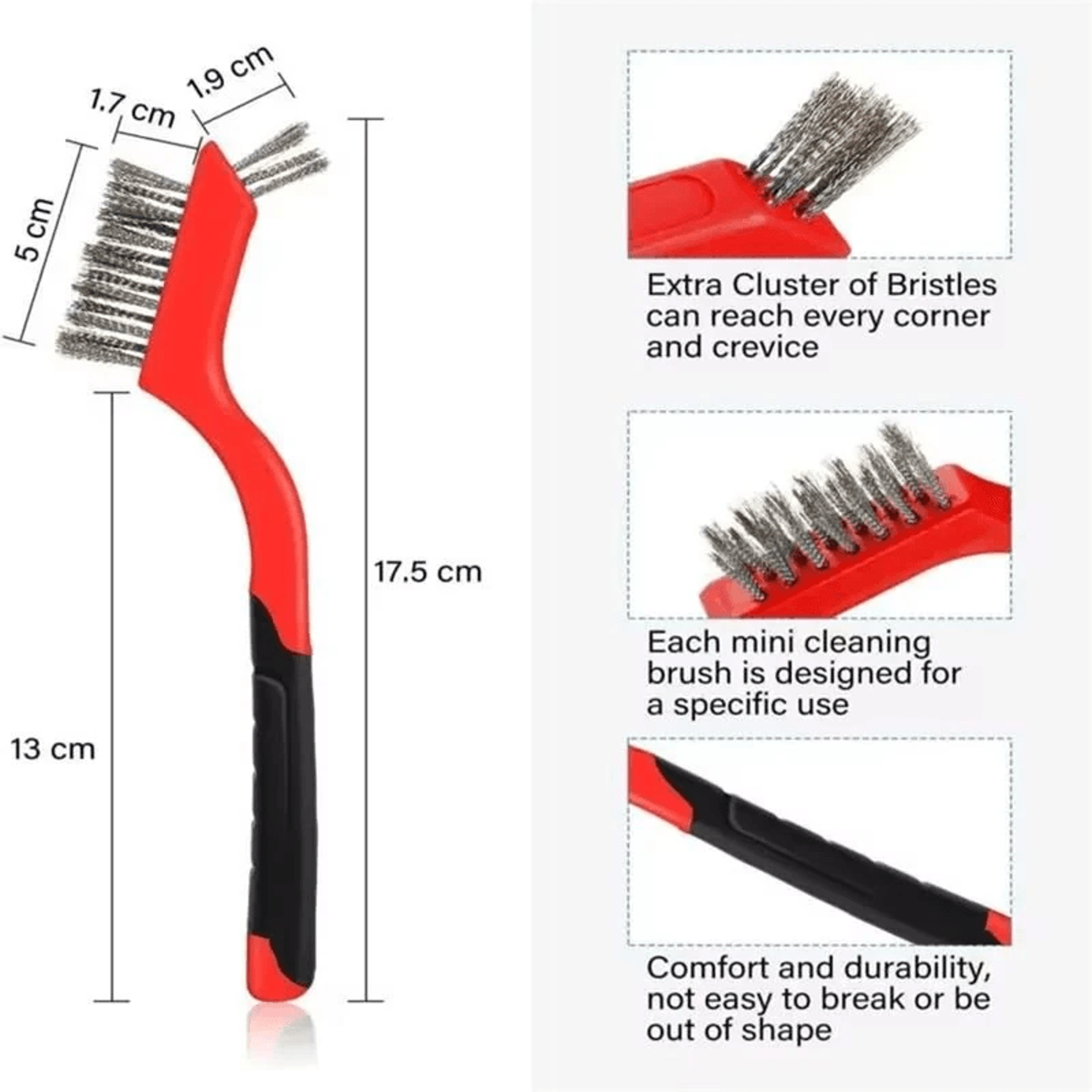 Wire Brush Set For Rust Removal Metal Cleaning And Polishing 6