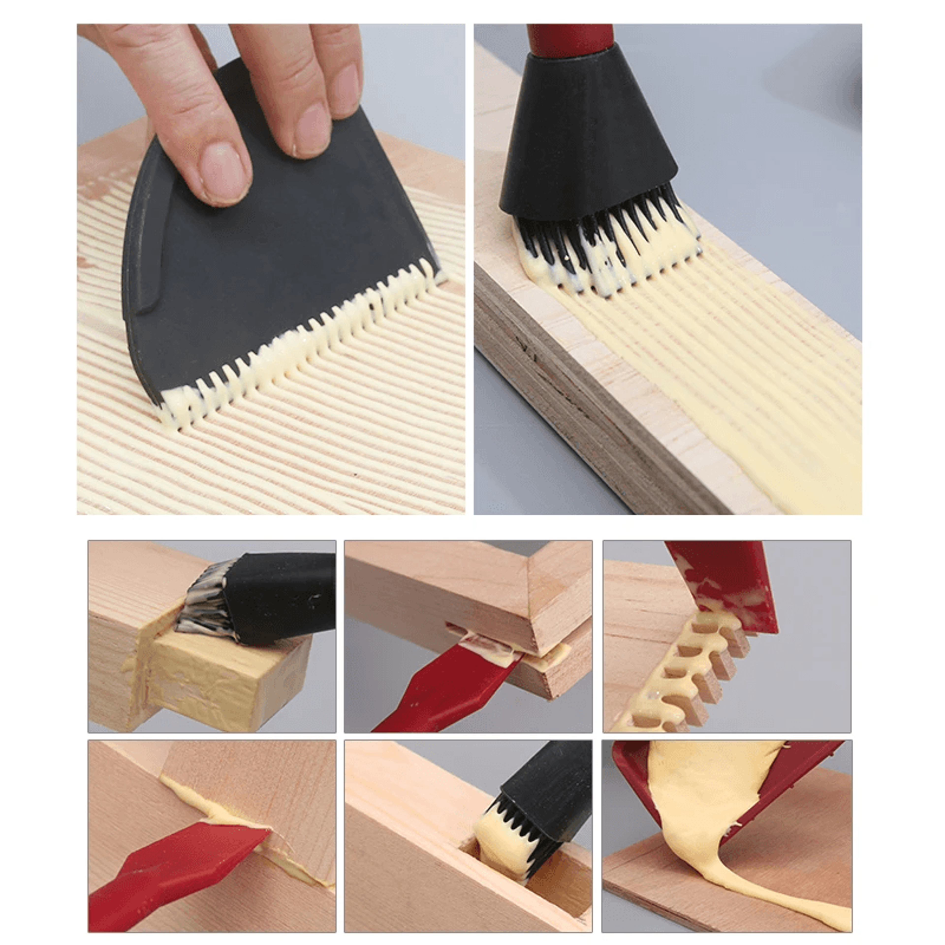 Silicone Woodworking Glue Applicator Kit With Brushes Scraper And Tray 1