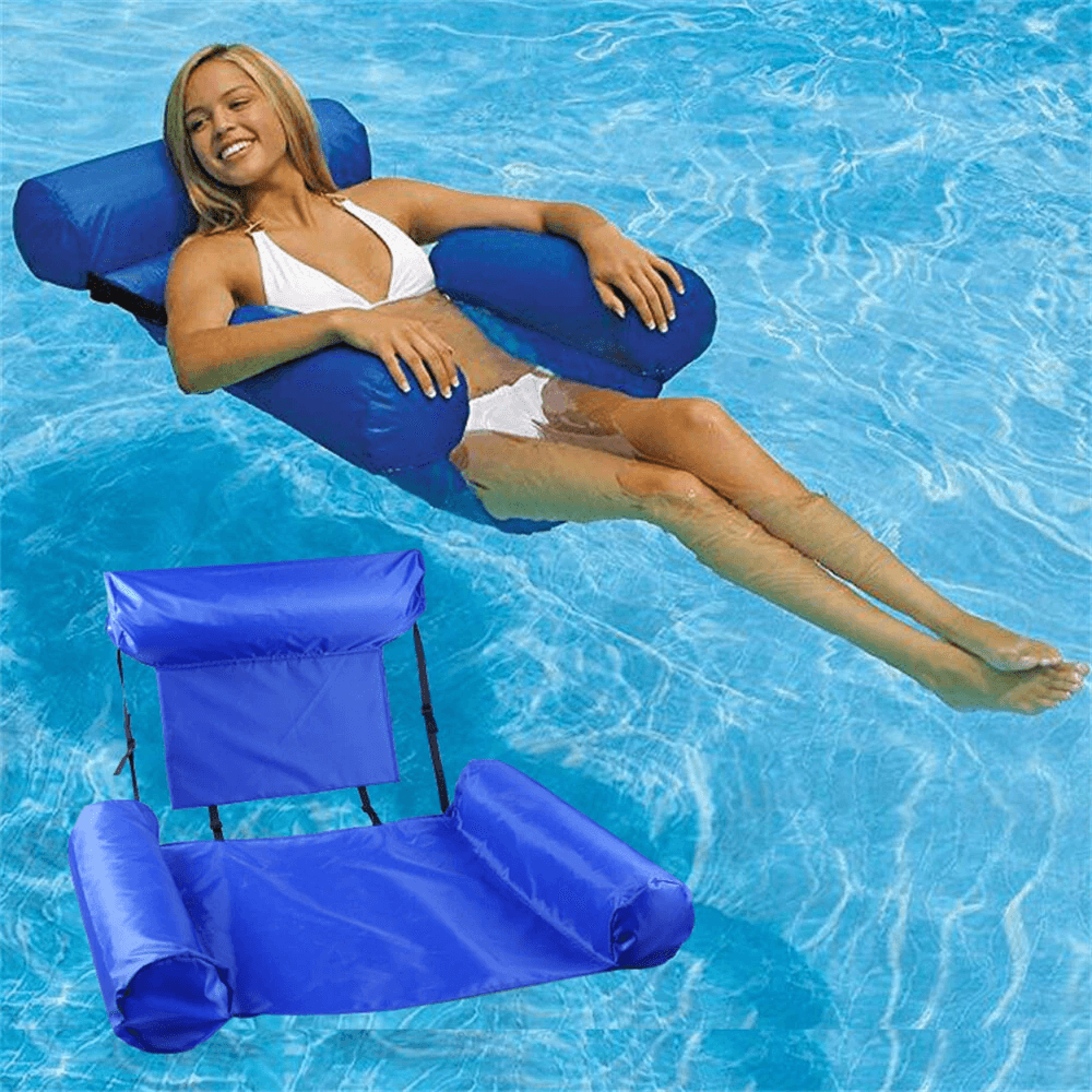 Summer Inflatable Pool Float Foldable Water Hammock Lounger 4