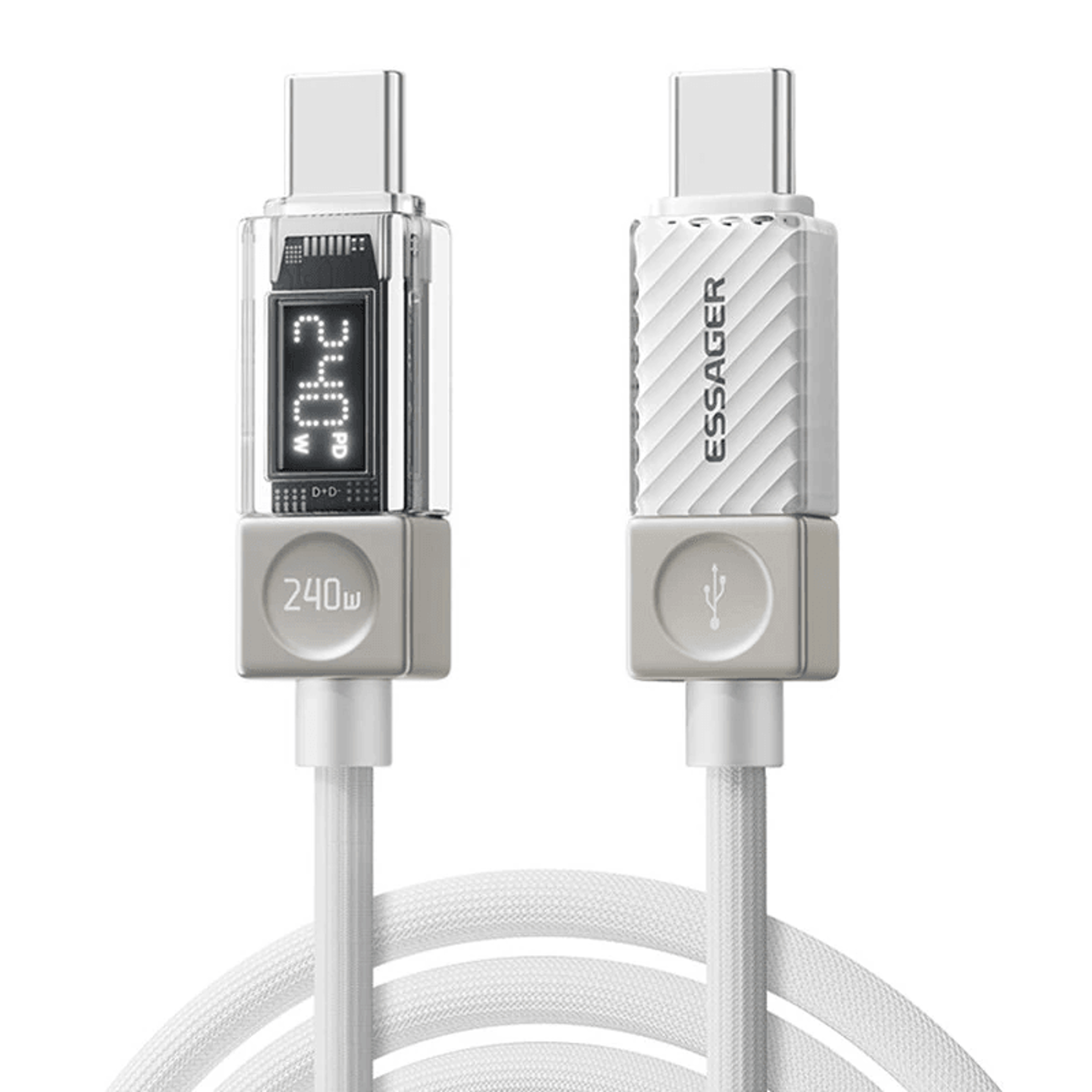 USB C Fast Charging Cable With Digital Power Display 0