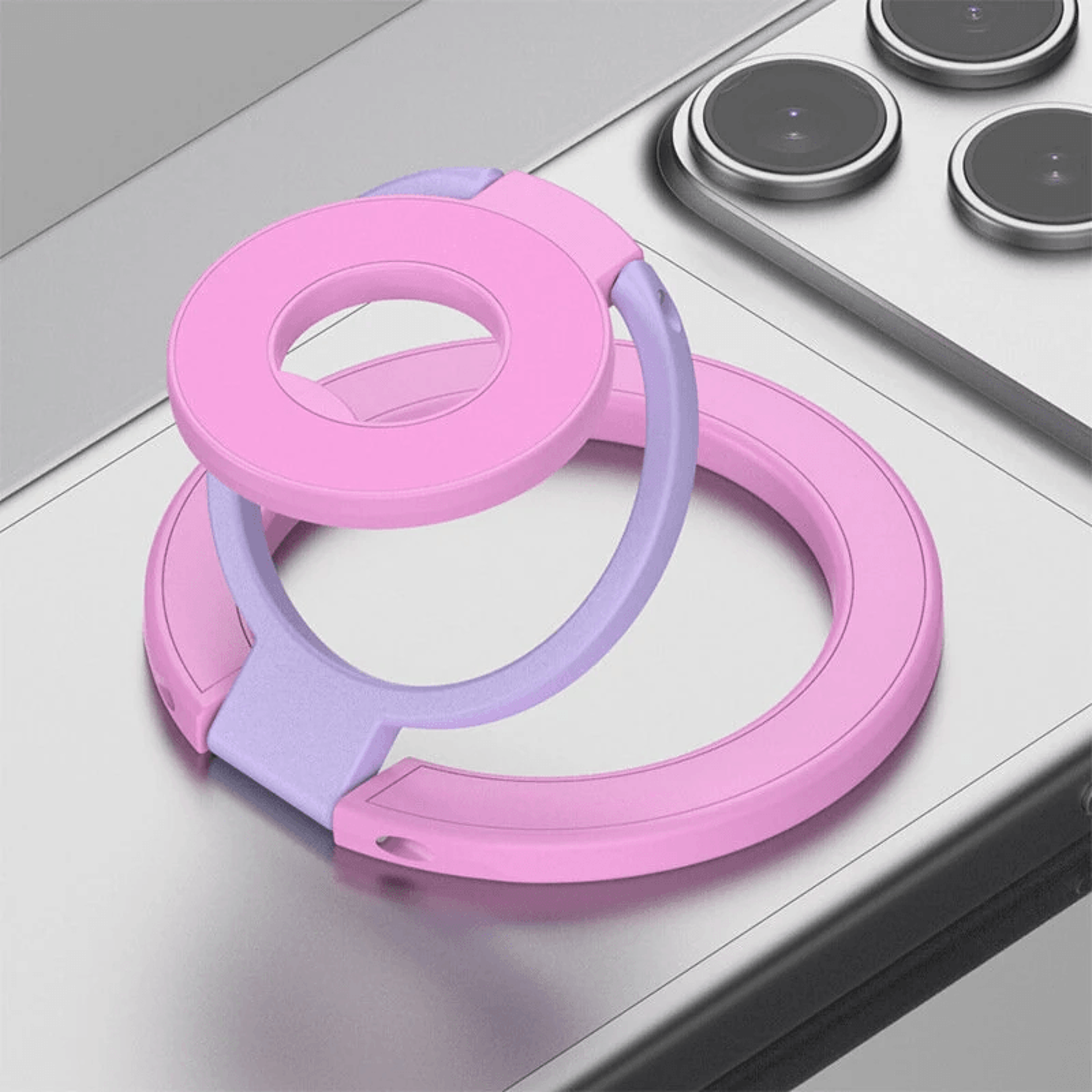 Tri Fold Magnetic Phone Ring Holder Rotating Grip Stand 8