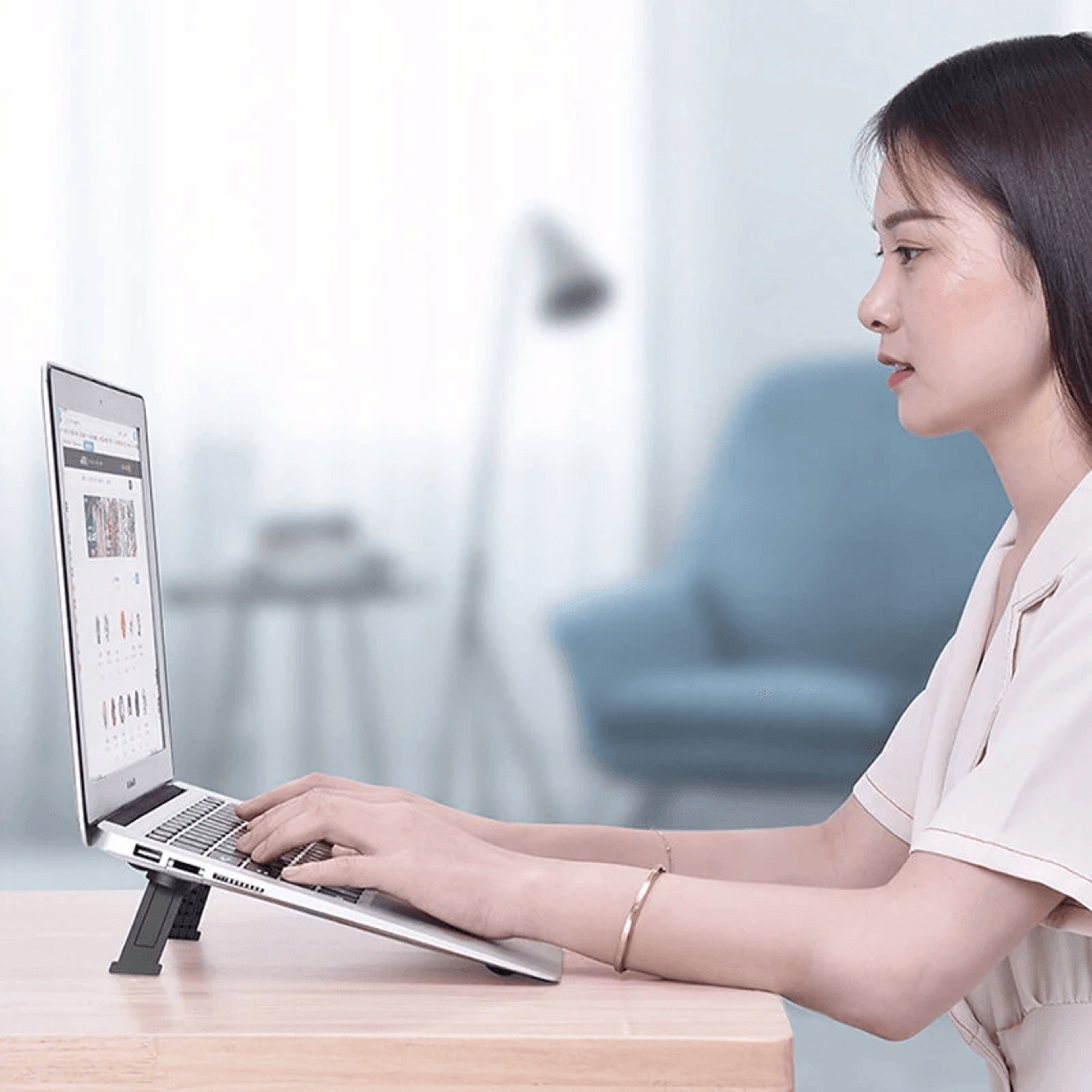 Foldable Laptop Stand Portable Adjustable Riser With Cooling Support 3