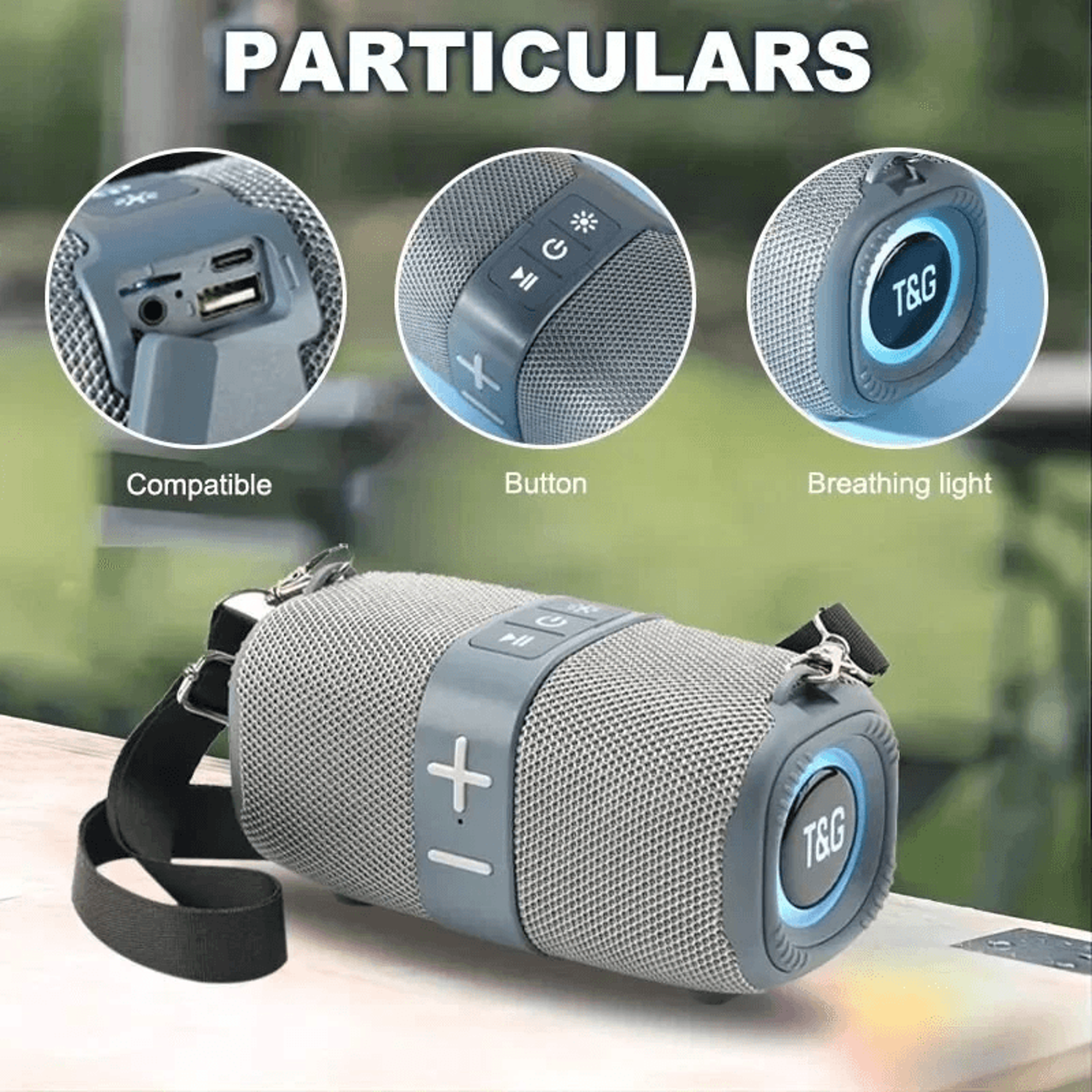 Portable Bluetooth Speaker With RGB Lights TWS Stereo And FM Radio 3