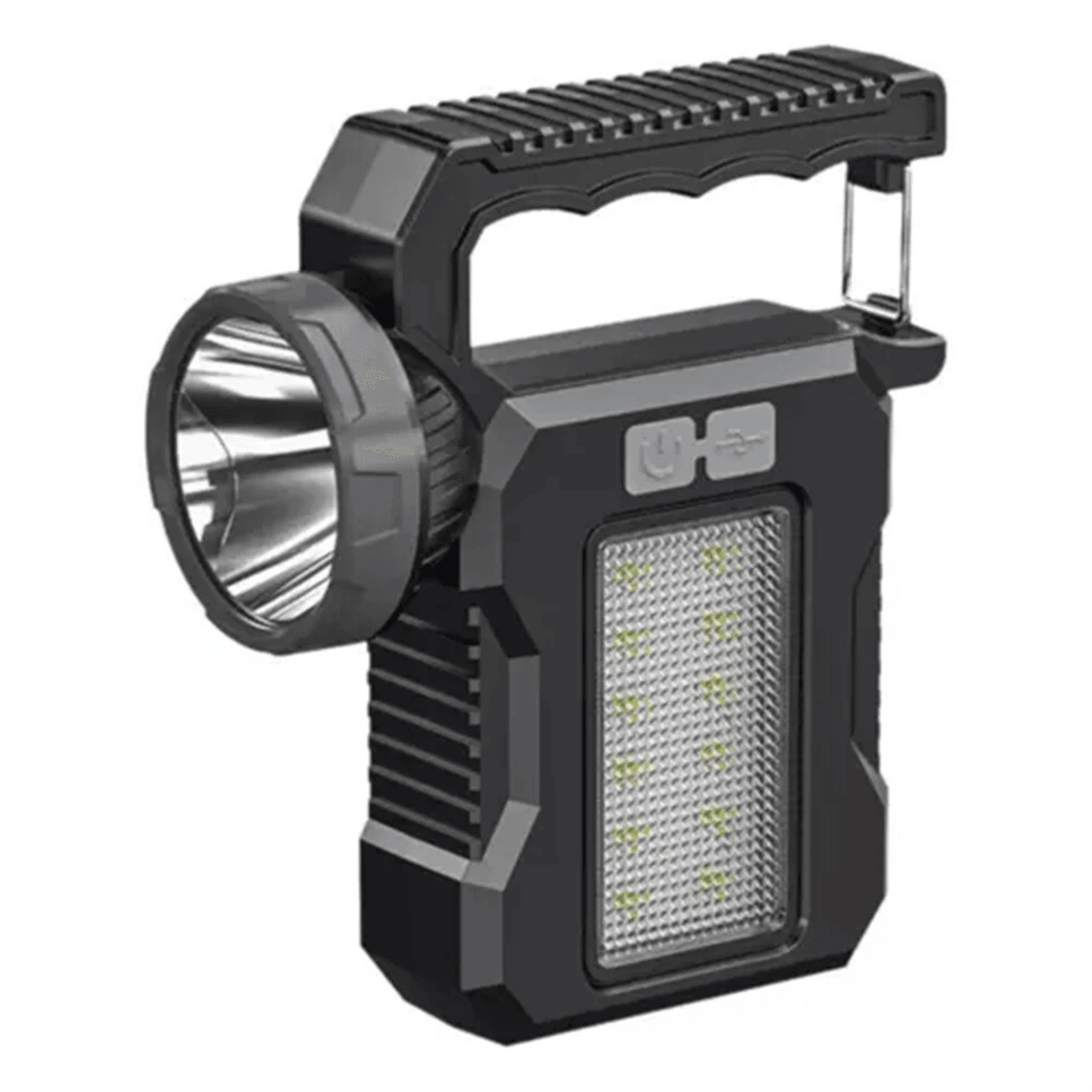 Solar Rechargeable LED Flashlight With COB Emergency Light 0